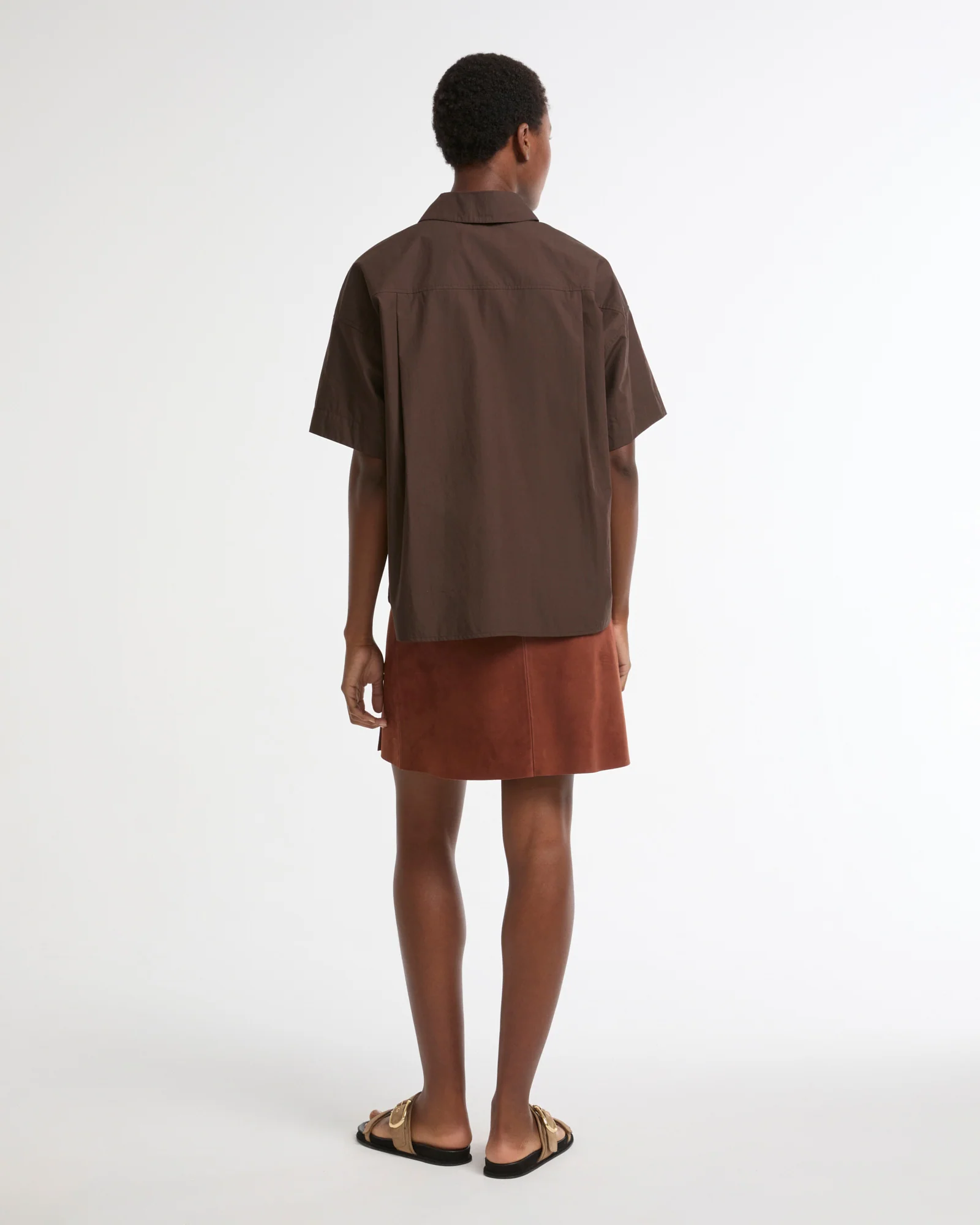 Double-sided lambskin mini skirt - Image 4