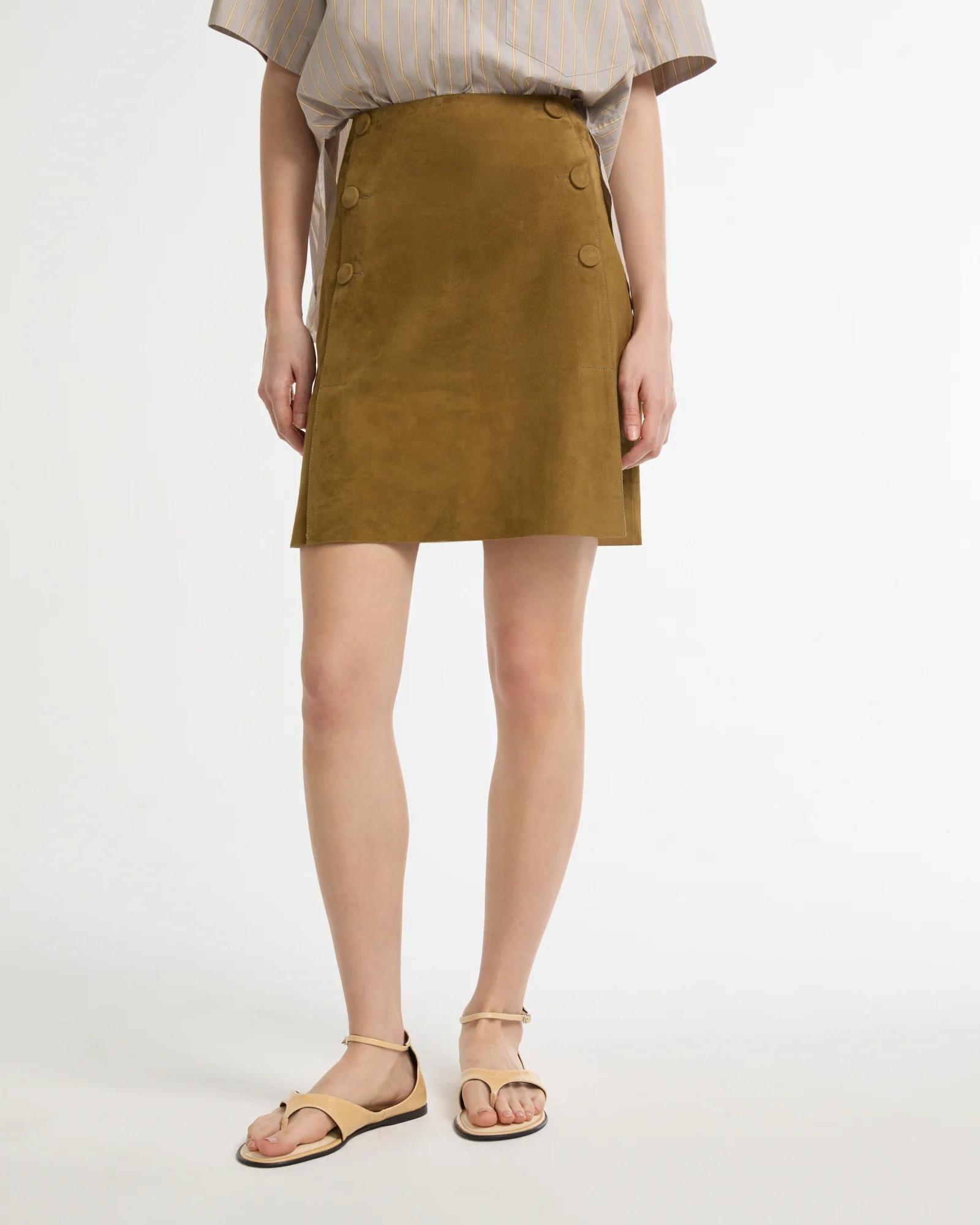 Double-sided lambskin mini skirt - Image 3