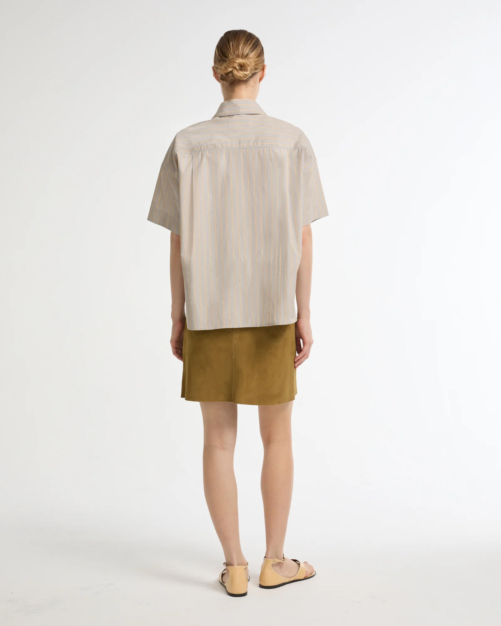 Double-sided lambskin mini skirt - Image 4