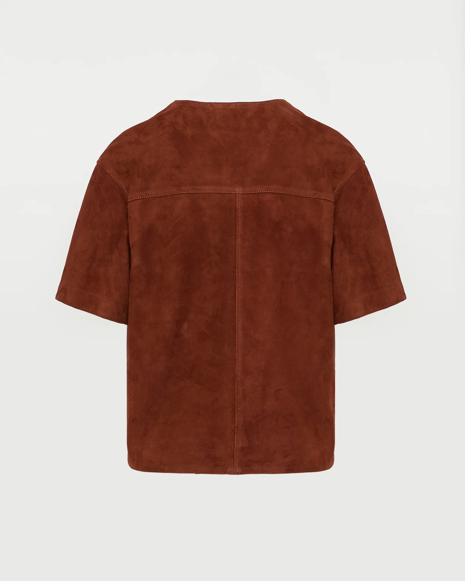 Double-sided lambskin short-sleeved blouse - Image 5