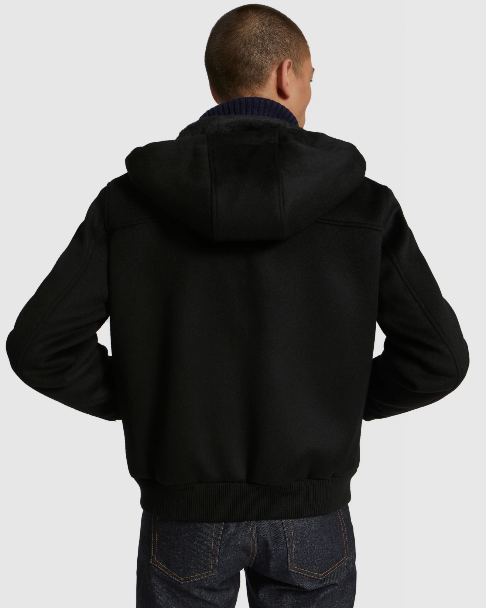 Double-Sided Wool-Cashmere Fabric Hoodie With Shearling Lining - Image 5