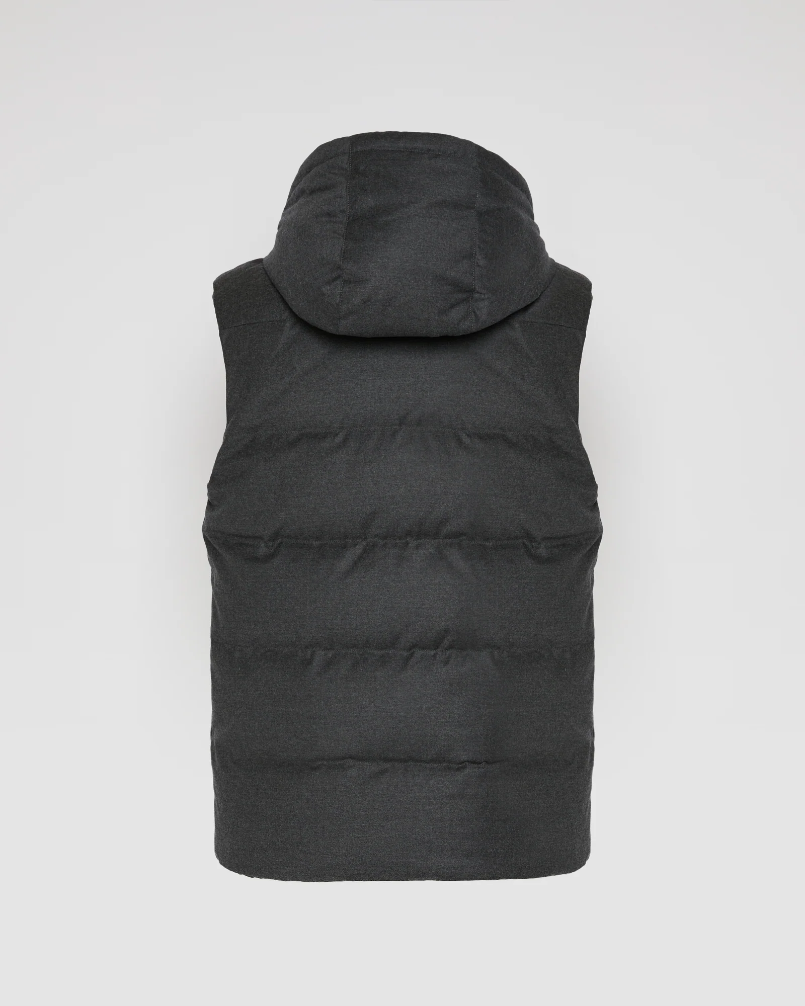 Down gilet made with Loro Piana fabric with mink fur trim - Image 6