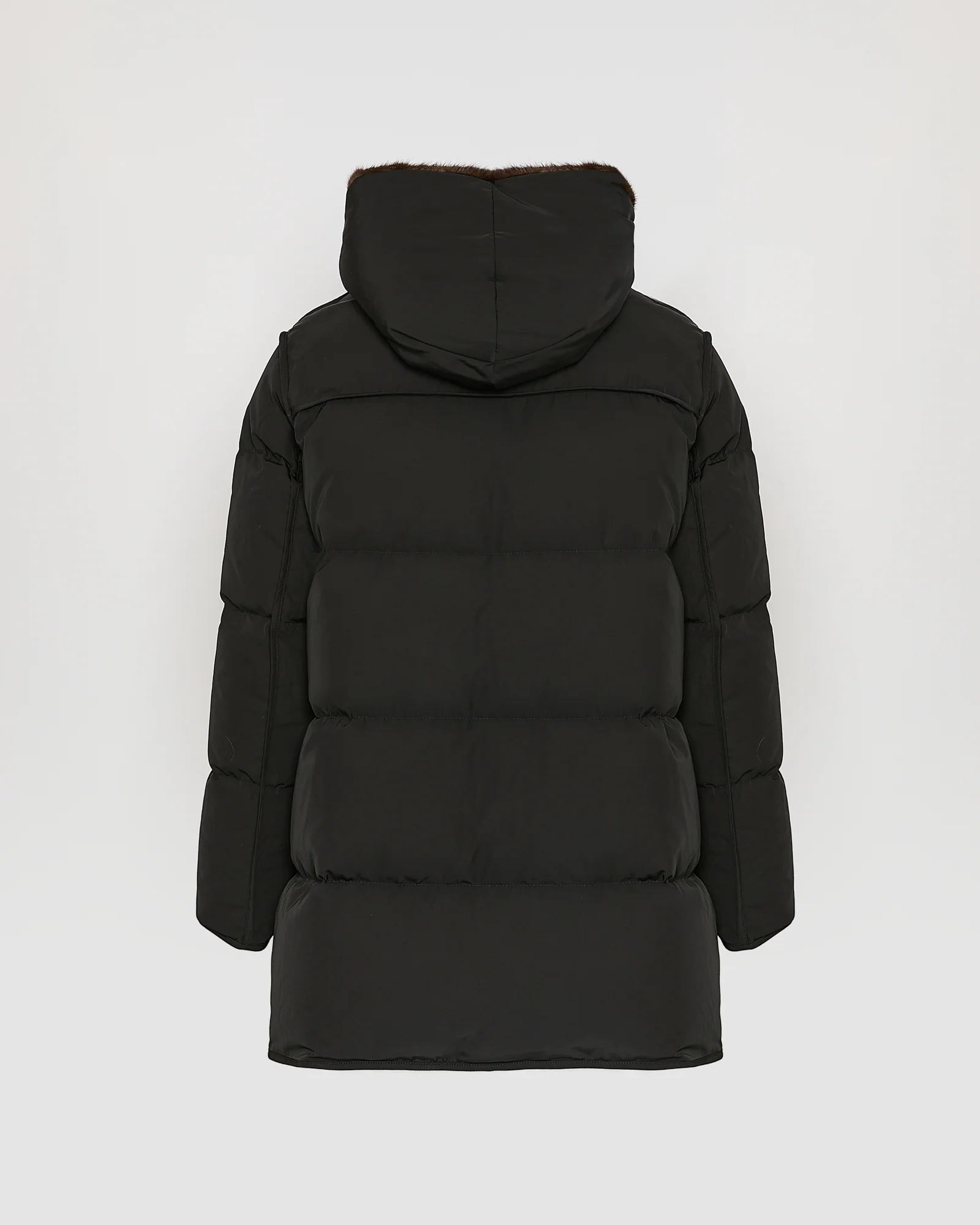 "A" Line down jacket in technical fabric and mink fur - Image 6