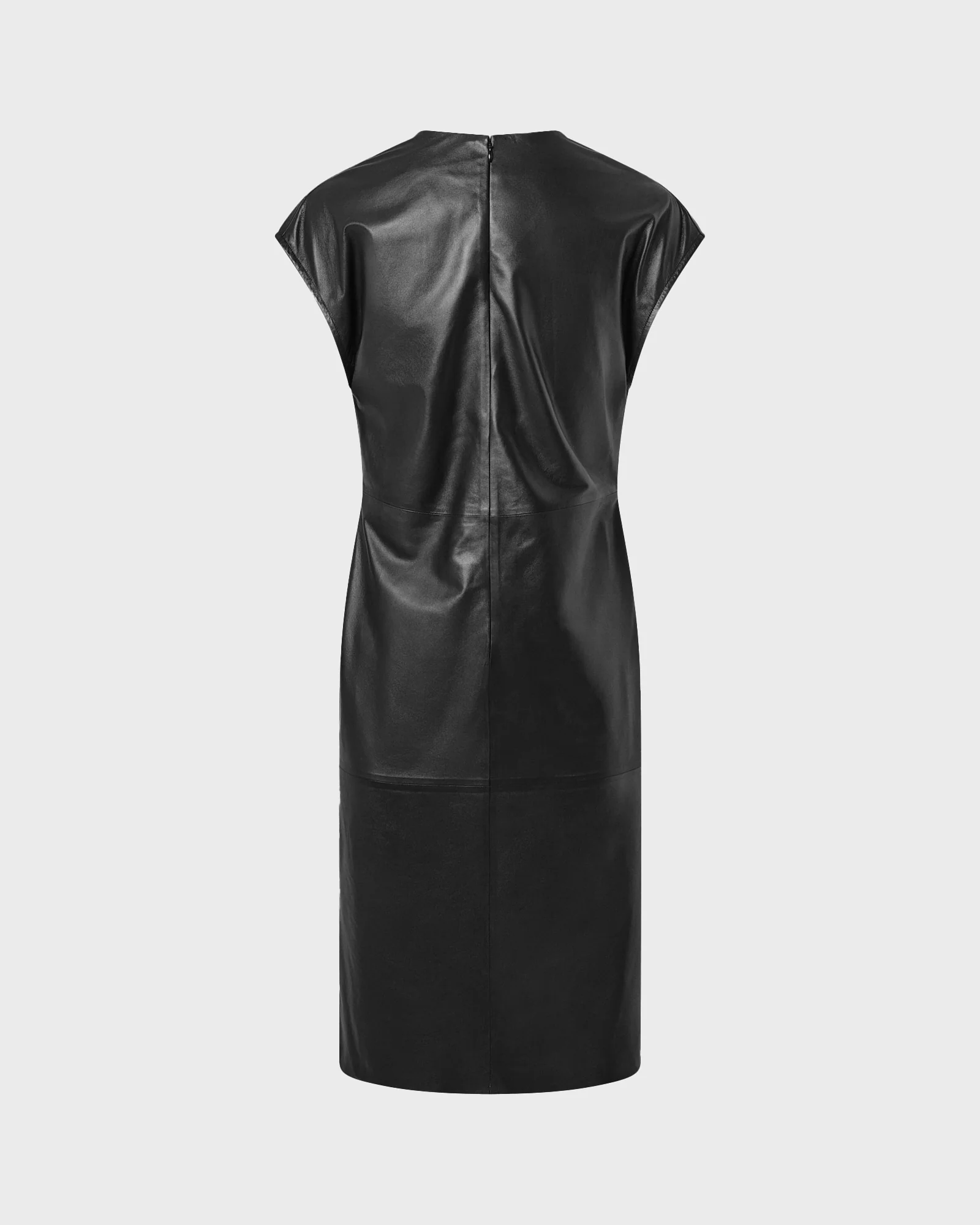 Draped lambskin leather dress - Image 4