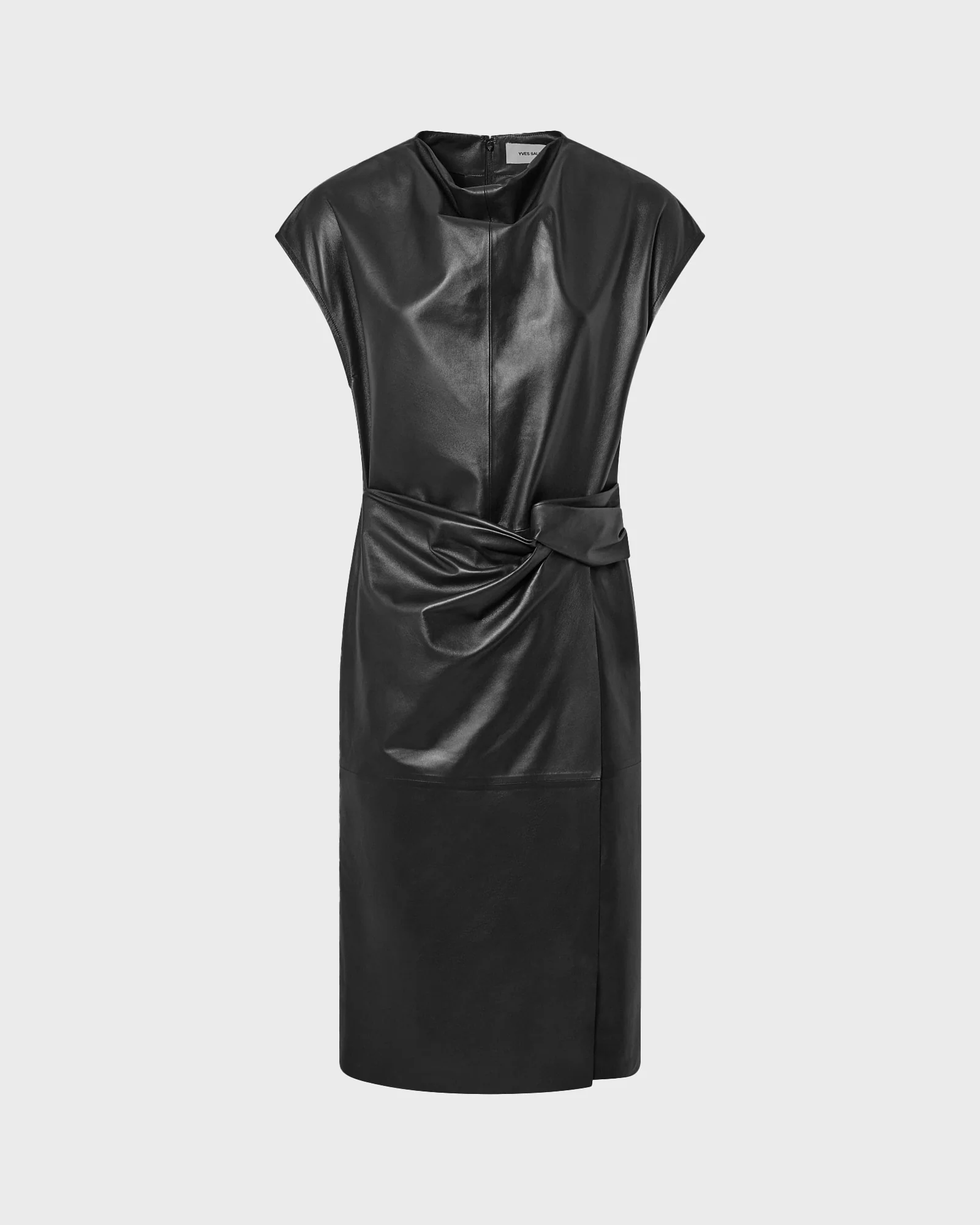 Draped lambskin leather dress - Image 5