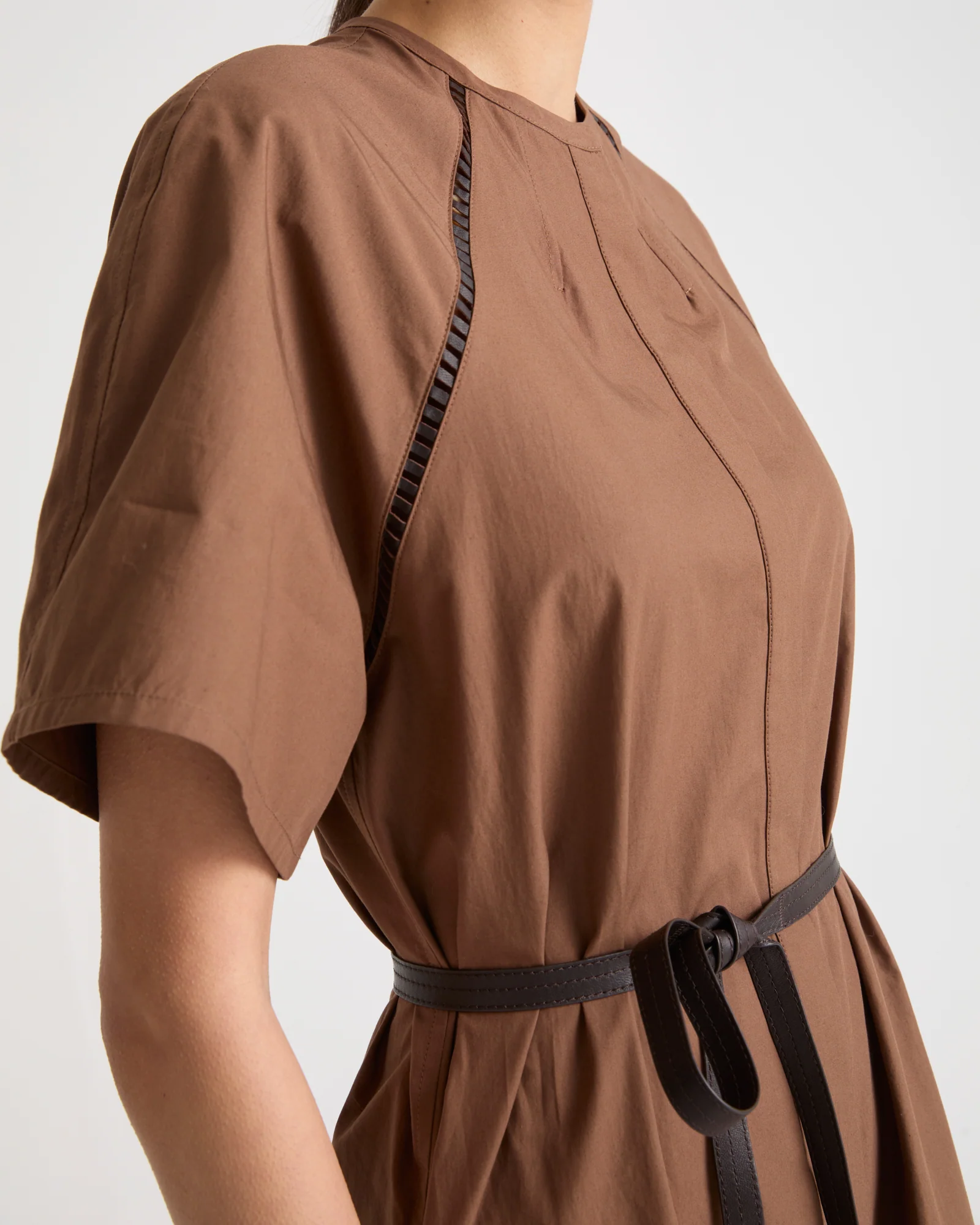 Cotton poplin dress with broderie anglaise - Image 3