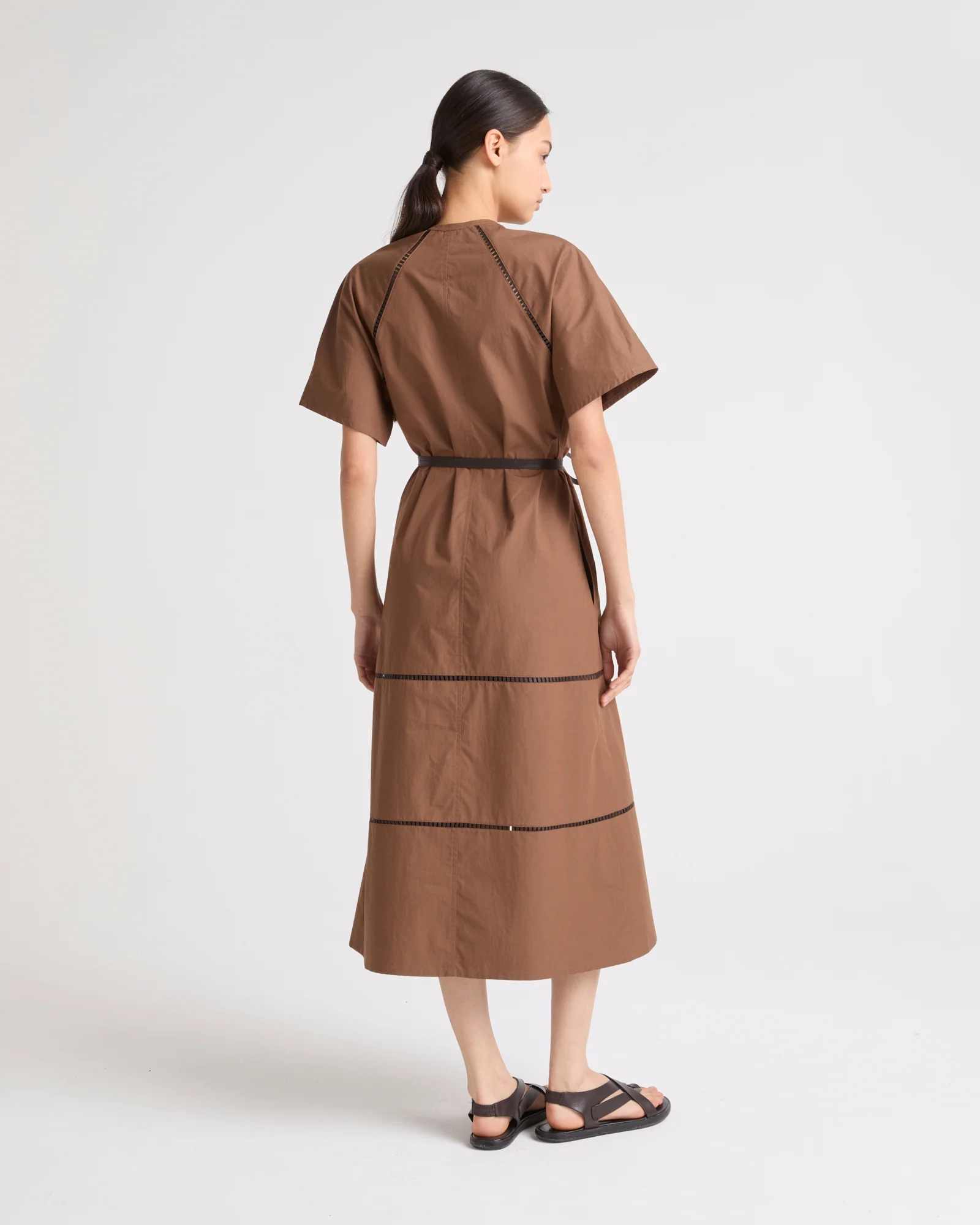 Cotton poplin dress with broderie anglaise - Image 4