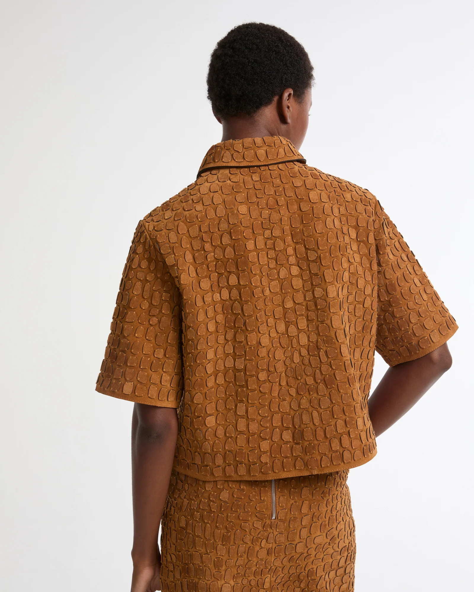 Embroidered suede calfskin shirt - Image 3