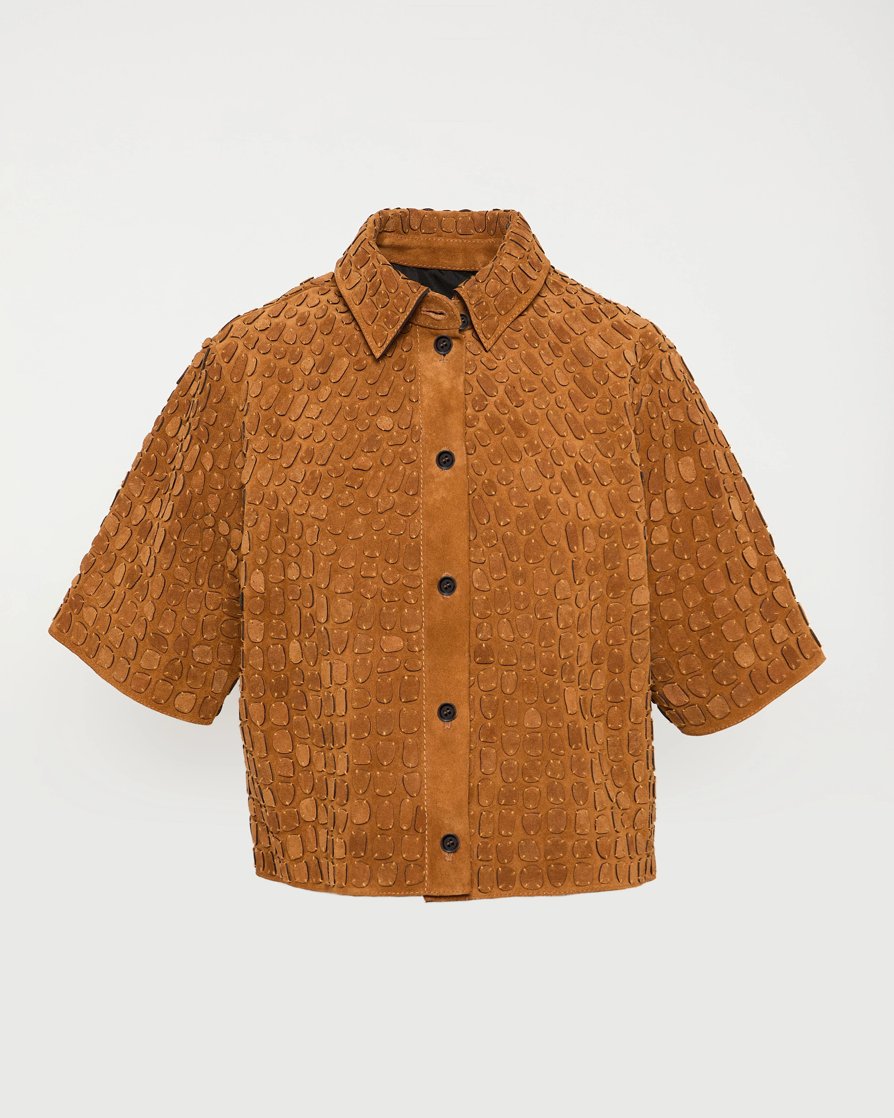 Embroidered suede calfskin shirt - Image 5