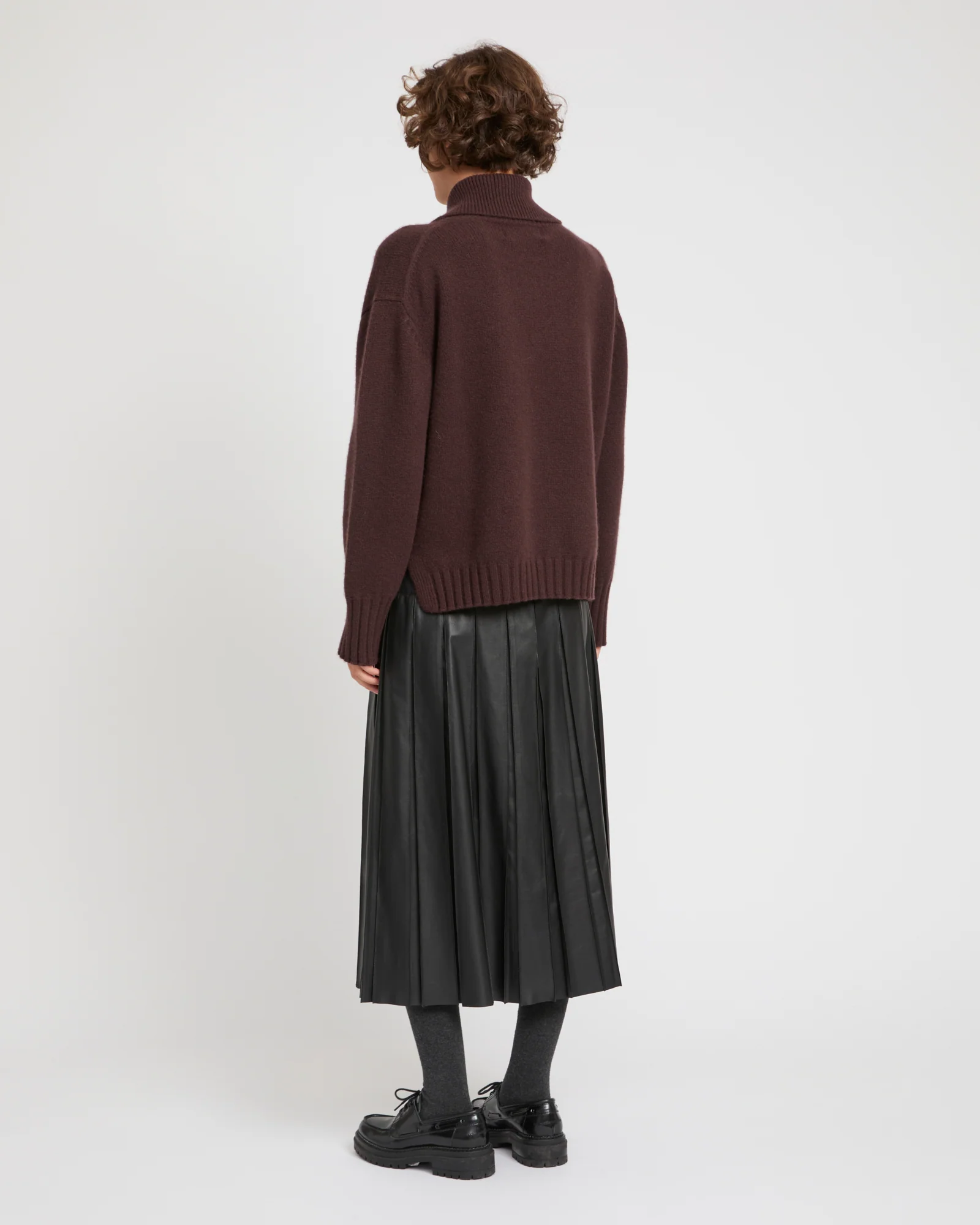 Fine lamb leather pleated skirt - Image 4