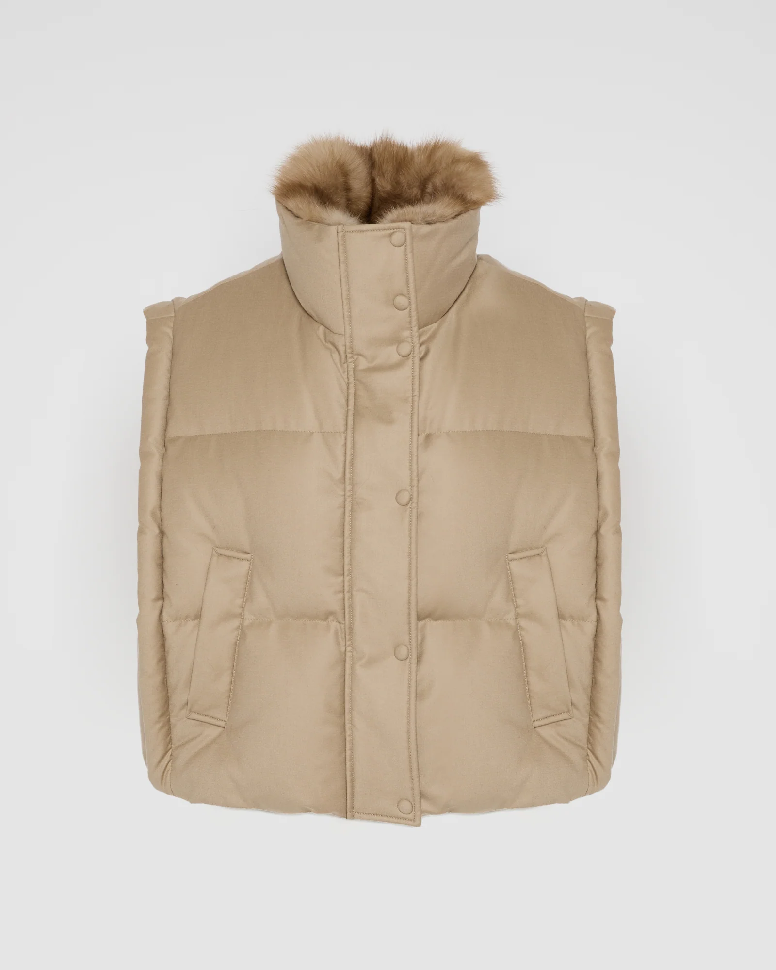 Flannel gilet with sable fur collar - Image 6