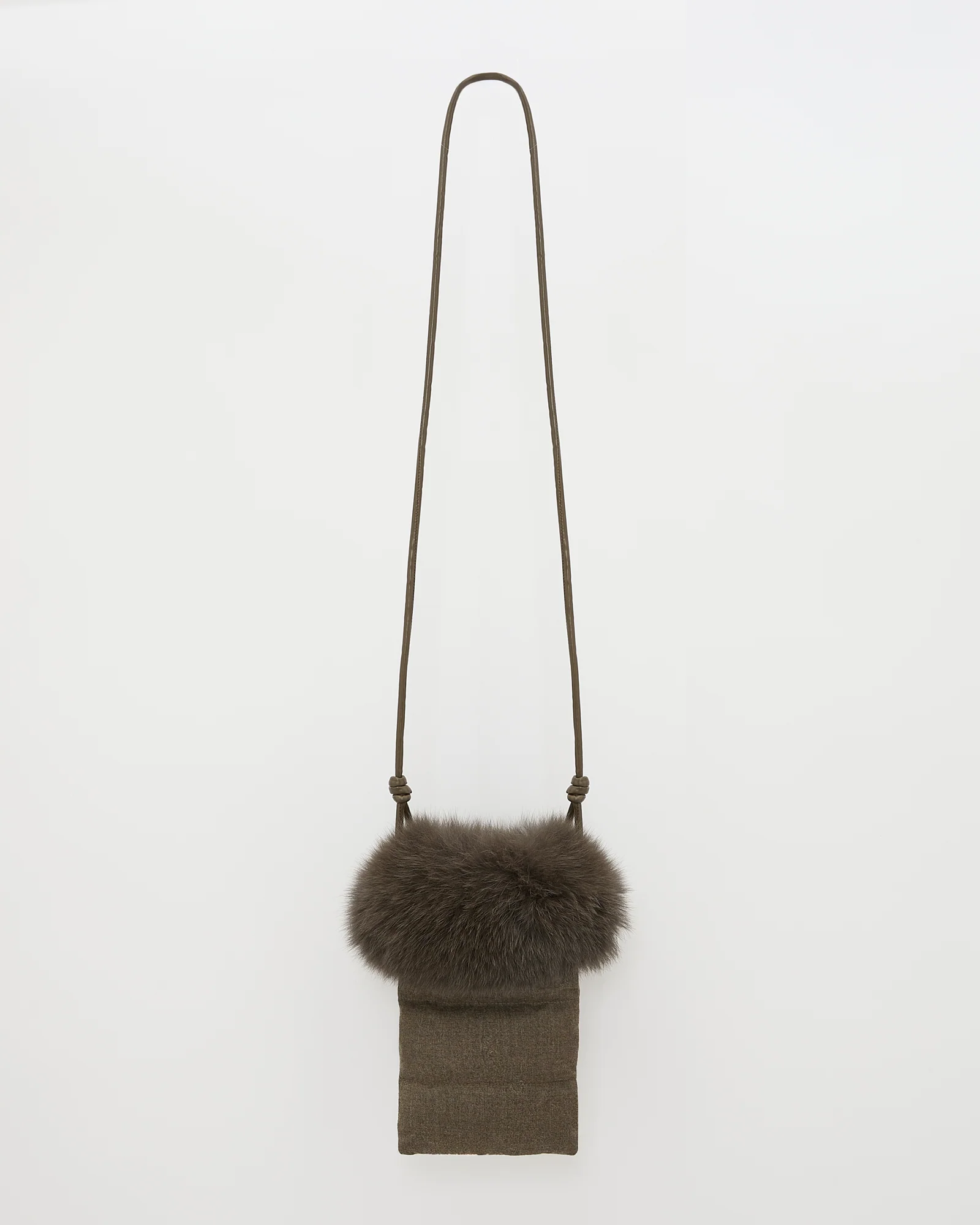 Flannel phone case with fox fur trim - Image 2