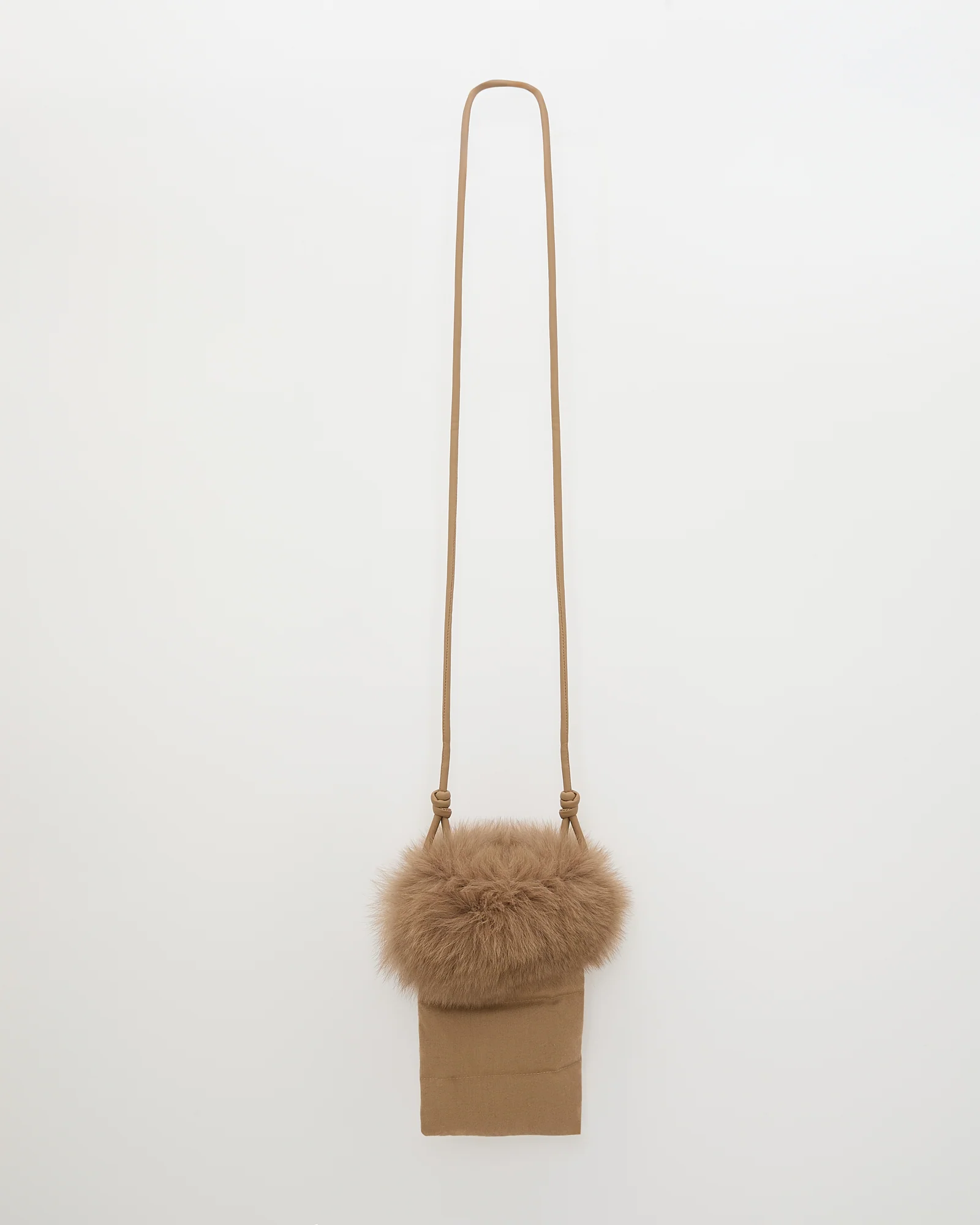 Flannel phone case with fox fur trim - Image 2