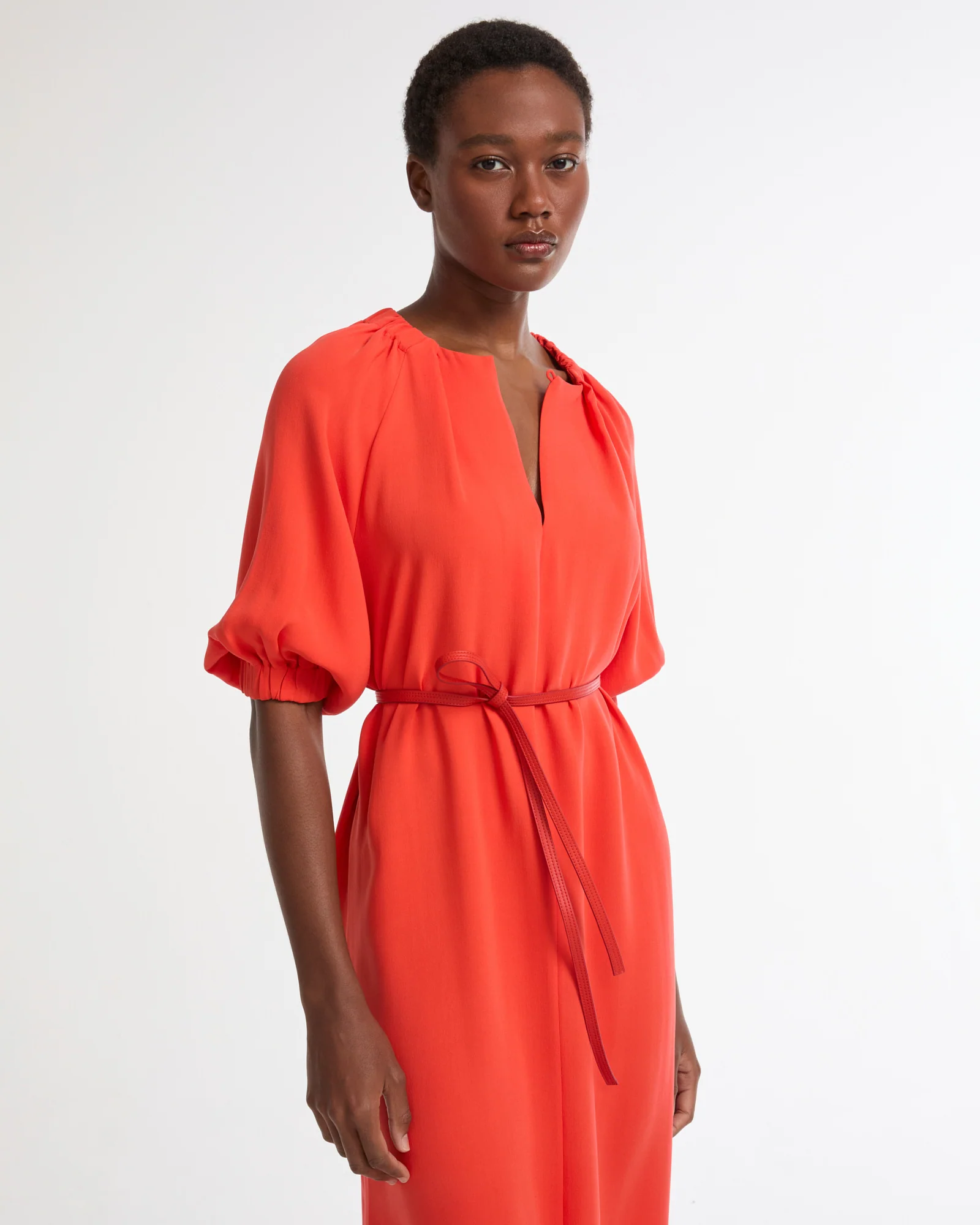 Flowing silk crepe dress - Image 4