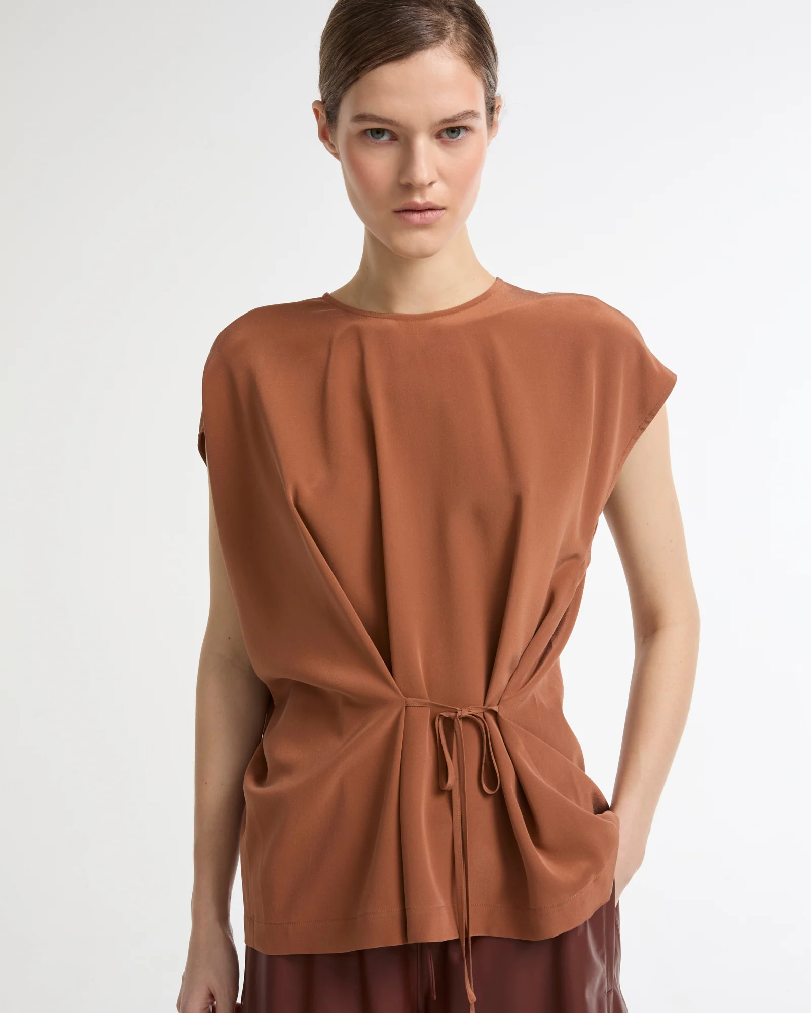 Fluid silk crepe top - Image 2