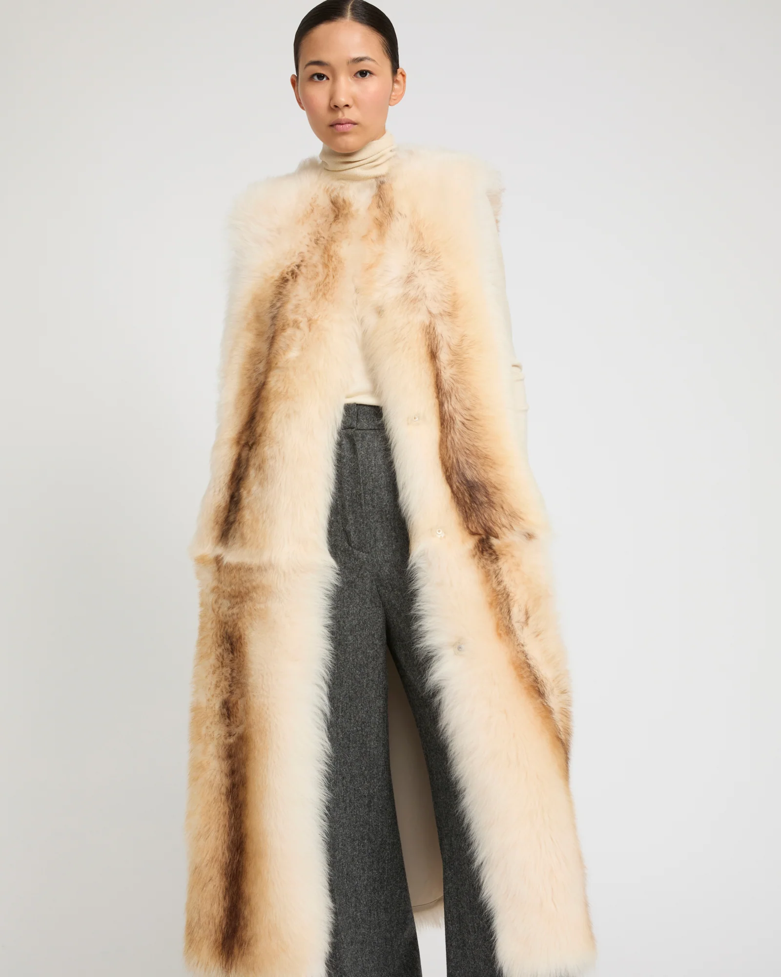 Long Toscana Shearling Vest - Image 3