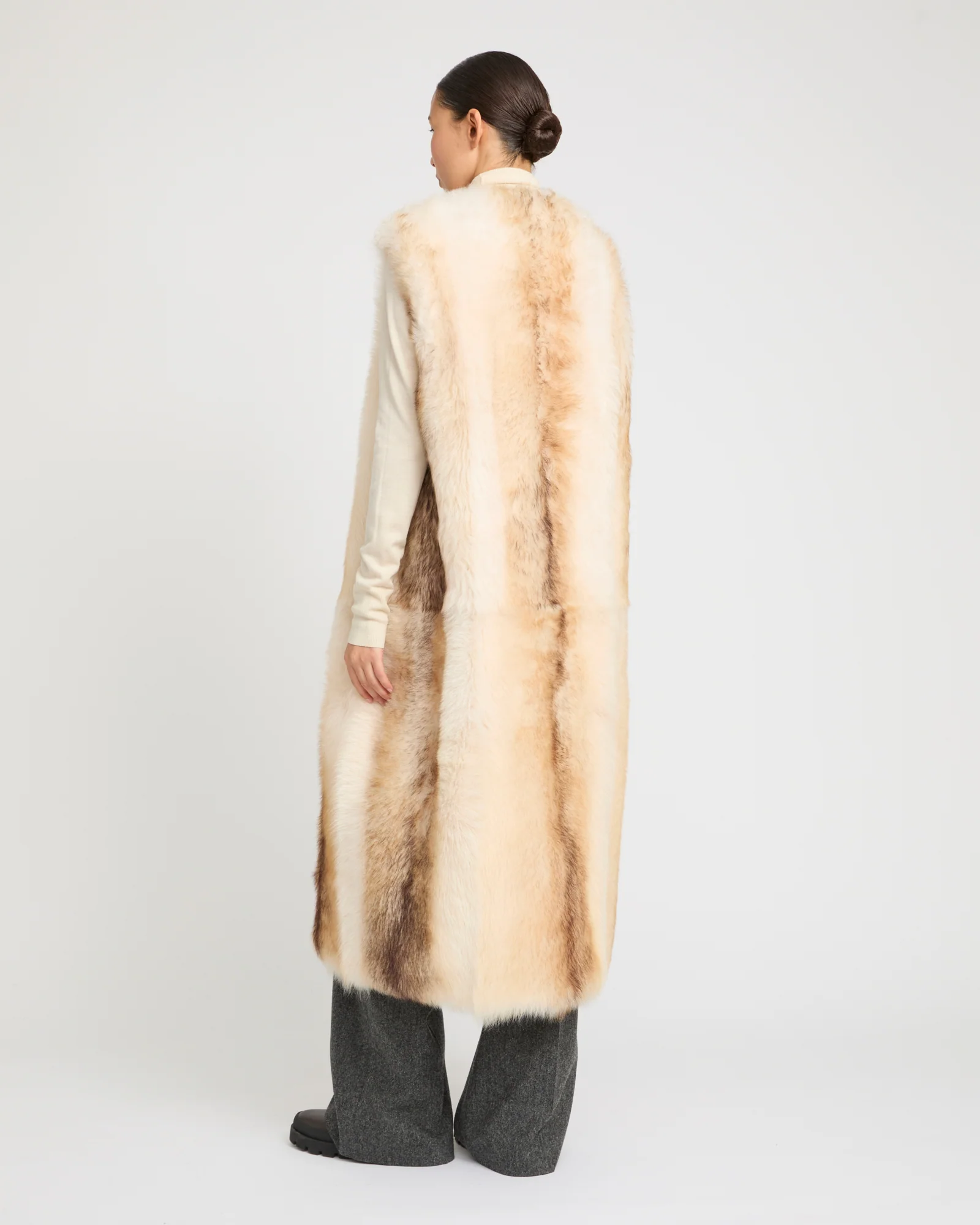 Long Toscana Shearling Vest - Image 4