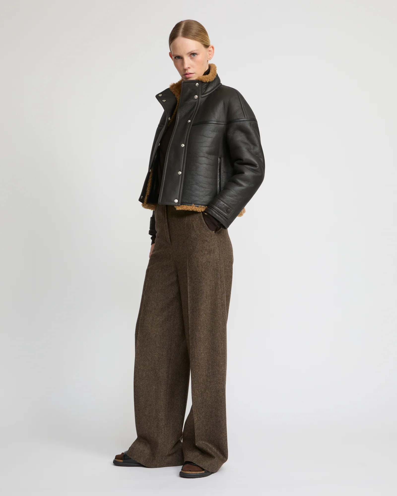 Gonfio merino cropped jacket