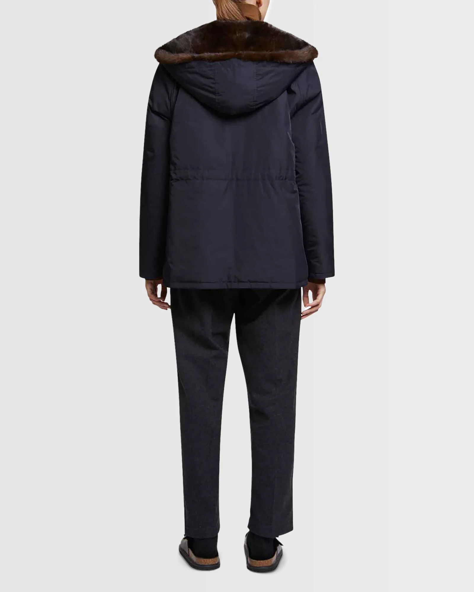 Hooded parka blouson in mink fur reversible technical fabric - Image 4
