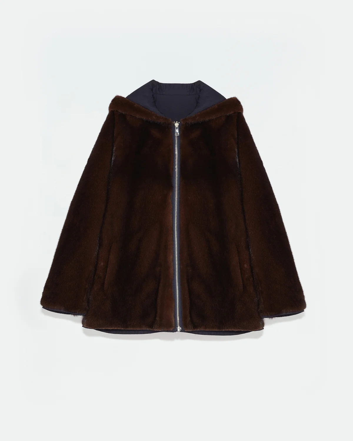 Hooded parka blouson in mink fur reversible technical fabric - Image 6