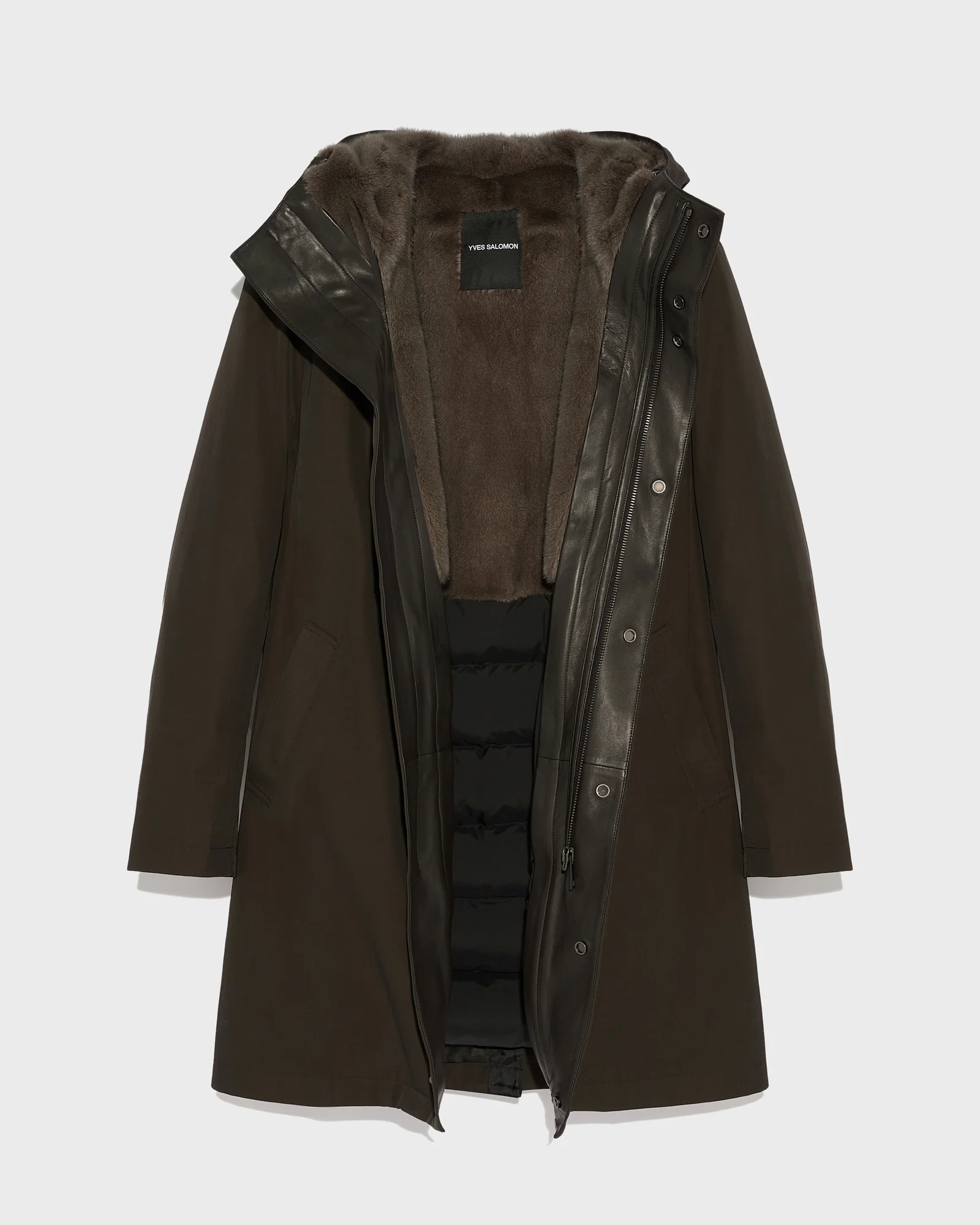 Hooded Coat In waterproof Gabardine And Mink fur - Image 6