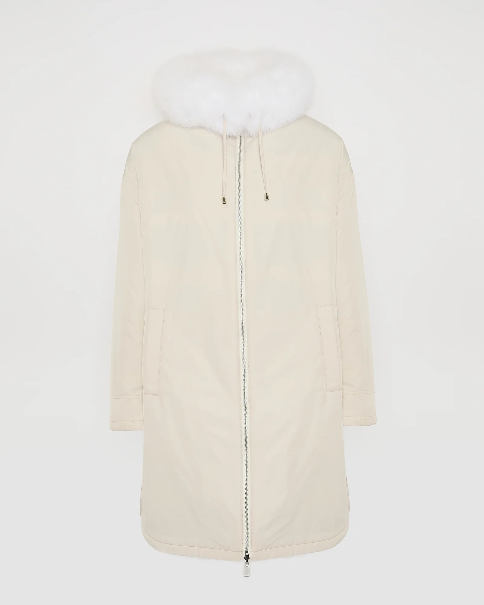 Hooded coat in technical fabric reversible rex rabbit fur - Image 6