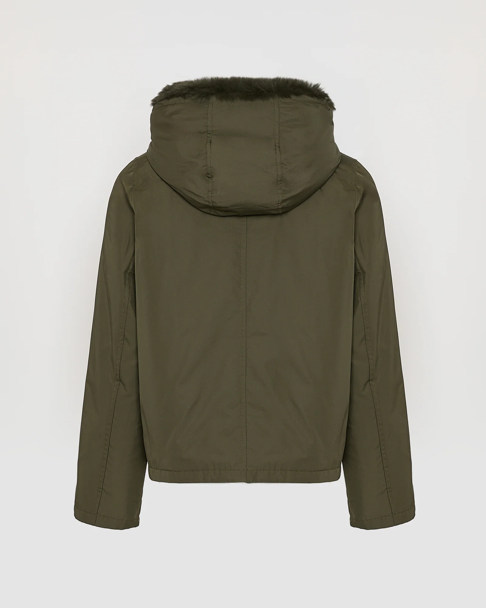 Hooded jacket in technical fabric reversible rex rabbit fur - Image 6