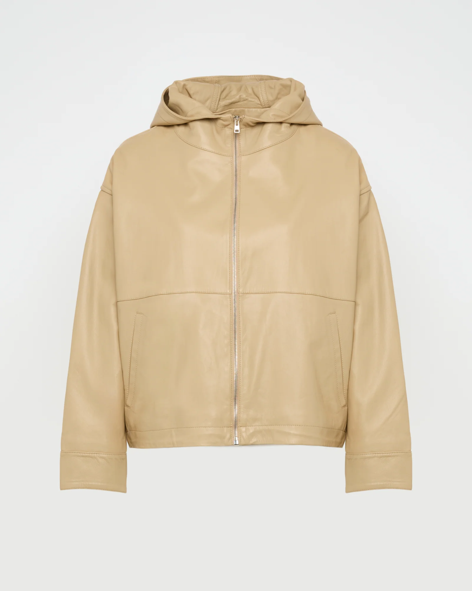 Hoodie jacket in lamb leather - Image 5