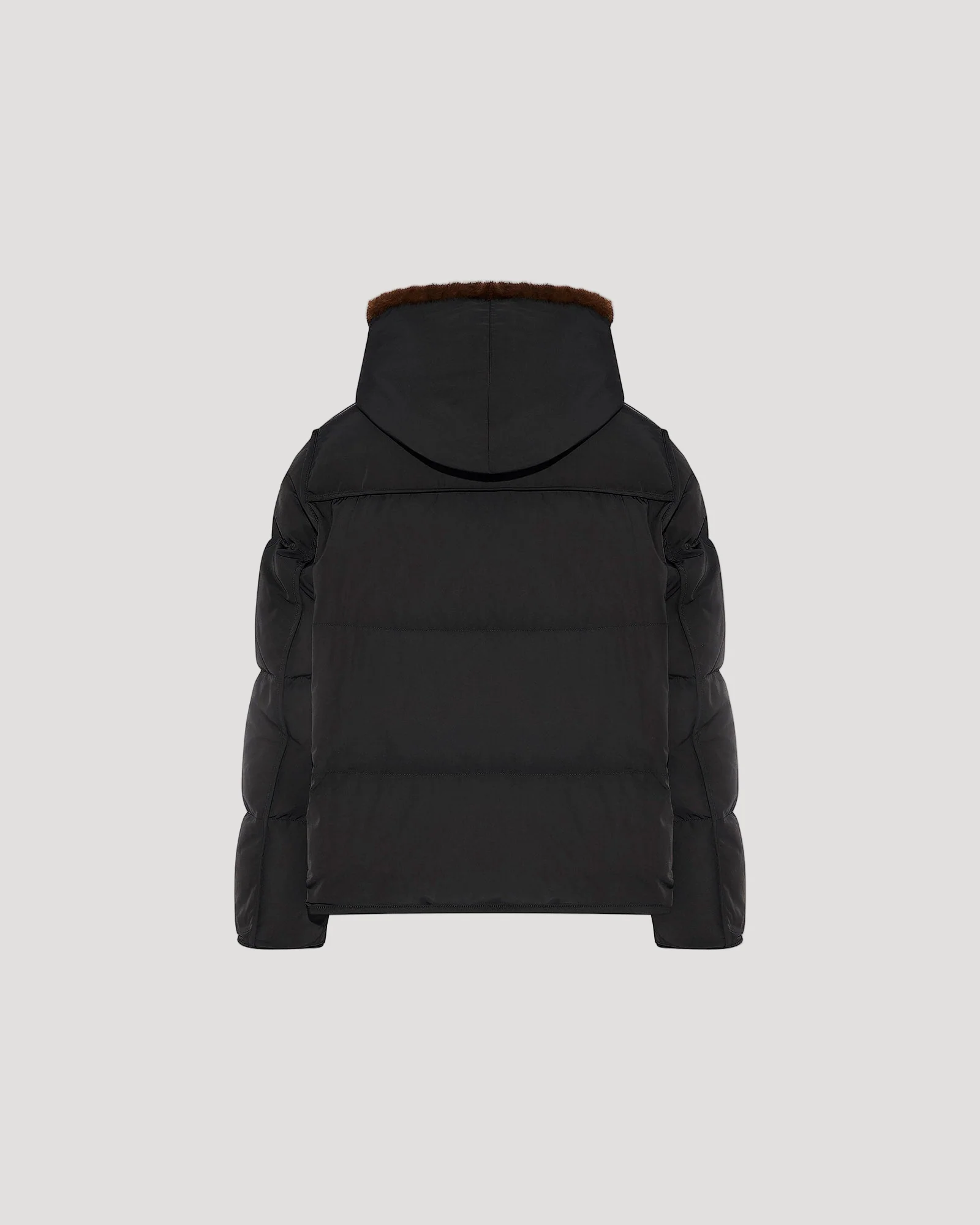 Iconic "A" line down jacke with mink fur hooded bib - Image 6