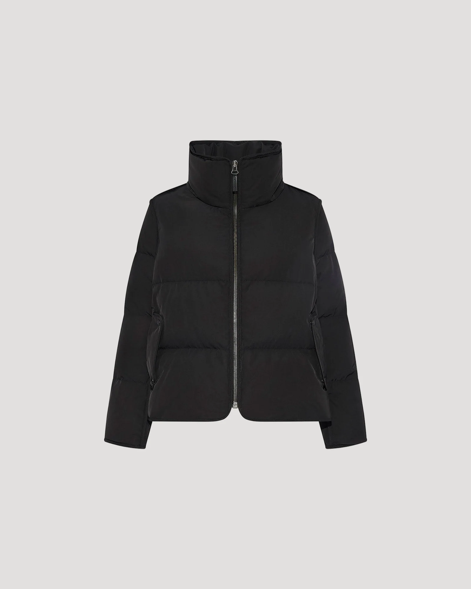 Iconic "A" line down jacke with mink fur hooded bib - Image 8