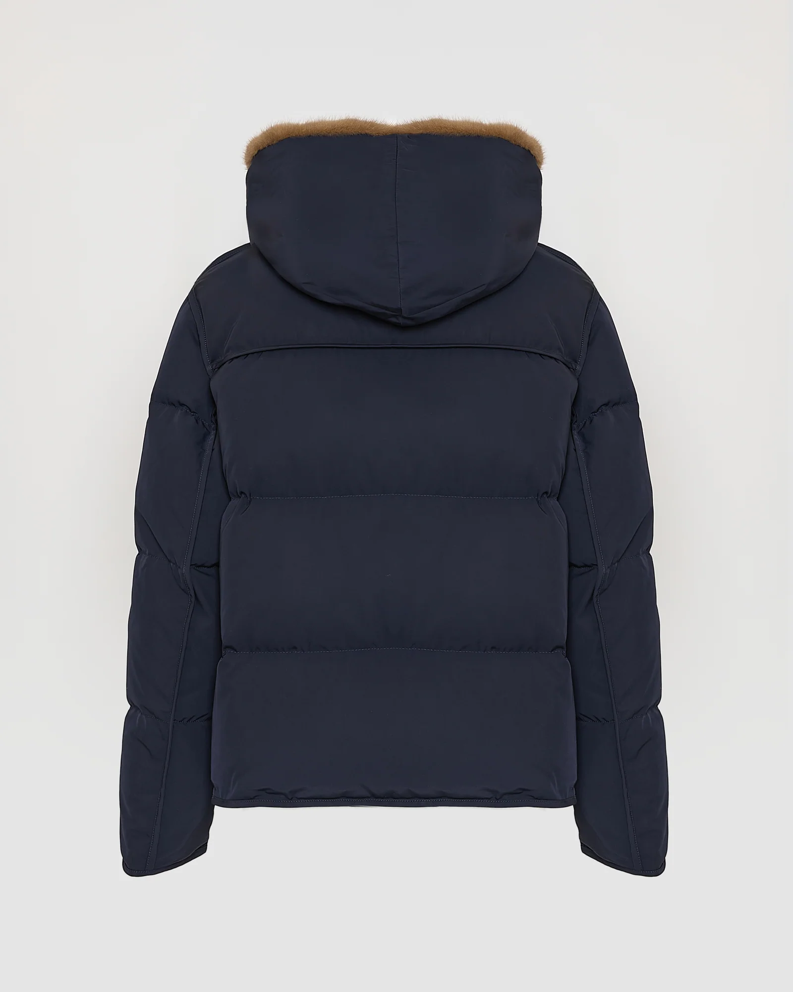 Iconic "A" line down jacket with mink fur hooded bib - Image 7