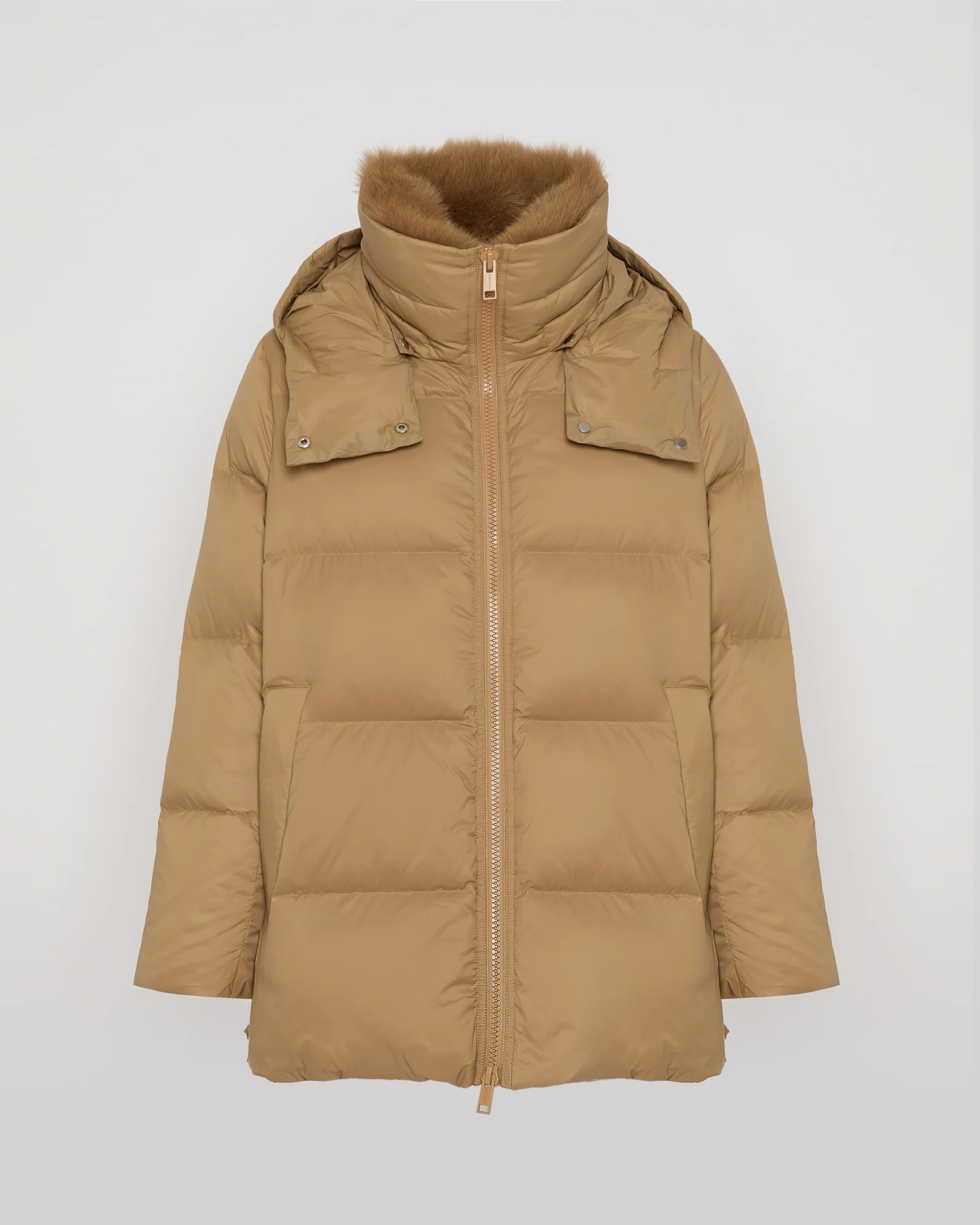 Iconic "A" line down jacket with fox fur collar - Image 6