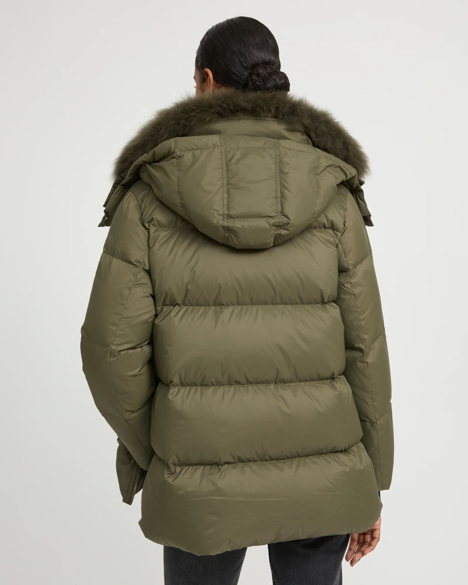 Iconic "A" line down jacket with lambswool collar - Image 5