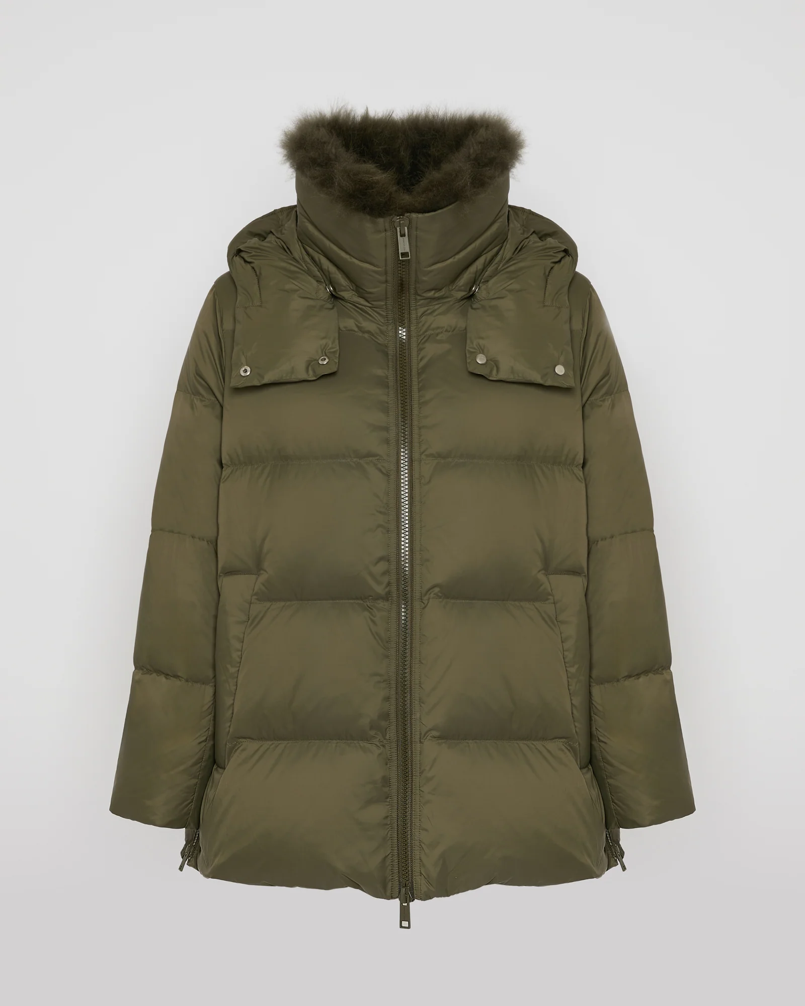 Iconic "A" line down jacket with lambswool collar - Image 6