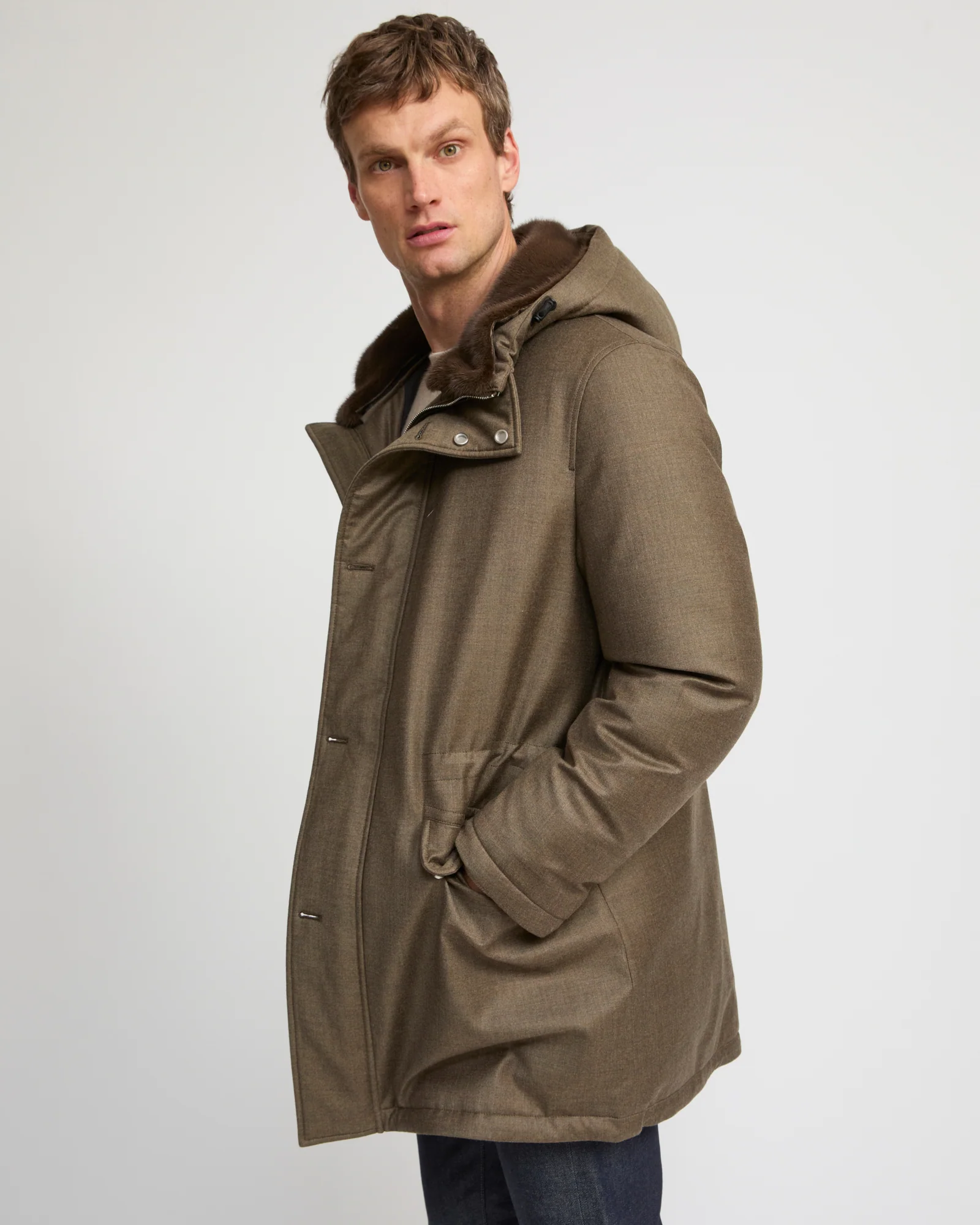 Iconic parka in Loro Piana fabric and mink fur - Image 4
