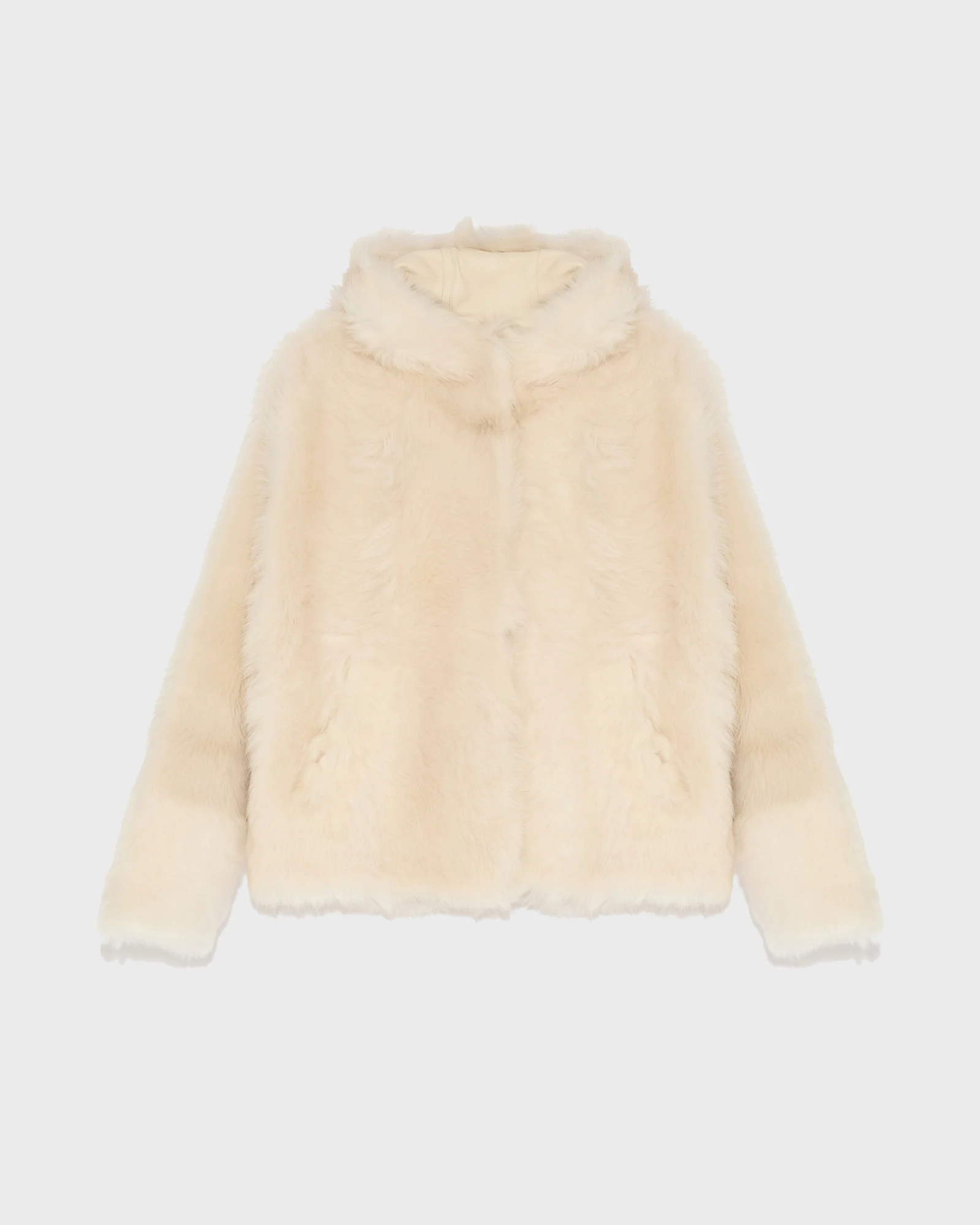 Short hooded jacket in Toscana Folk lambskin - Image 6