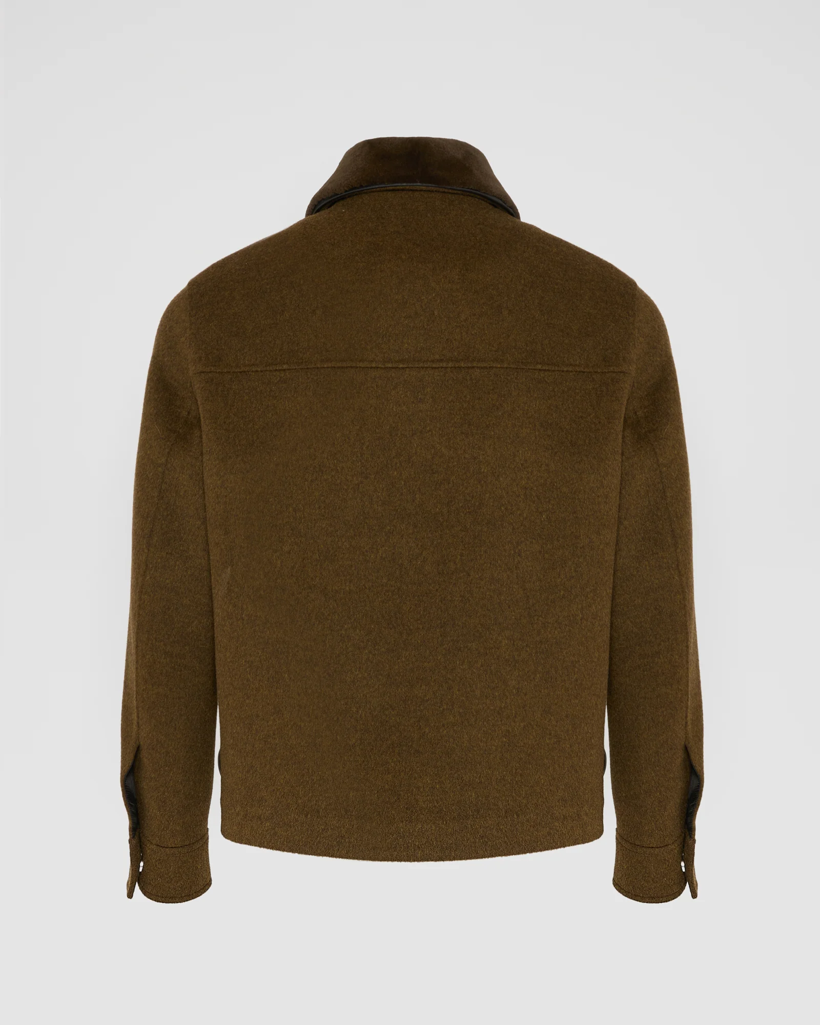 Jacket in double-sided wool-cashmere fabric with mink collar - Image 5