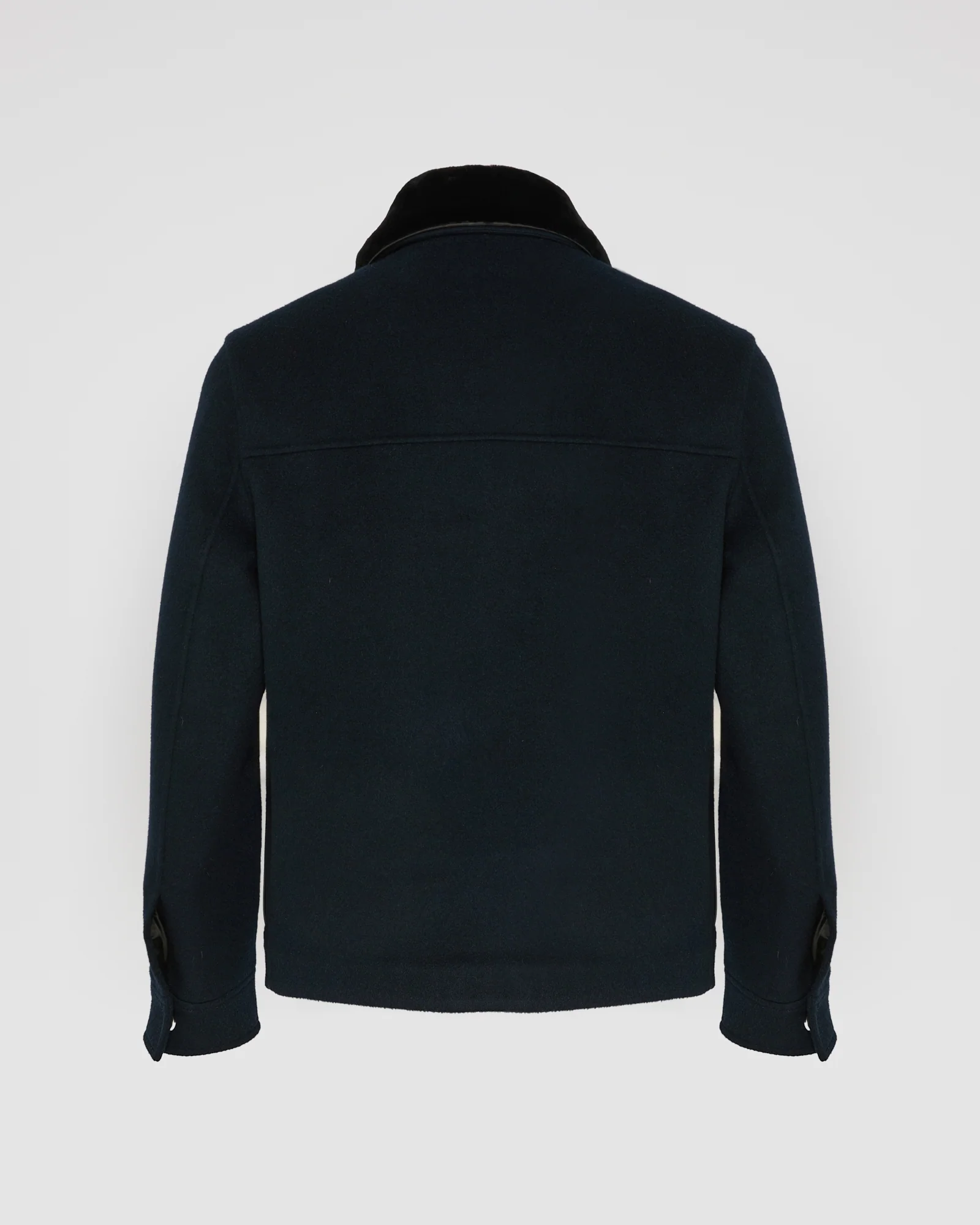 Jacket in double-sided wool-cashmere fabric with mink collar - Image 6