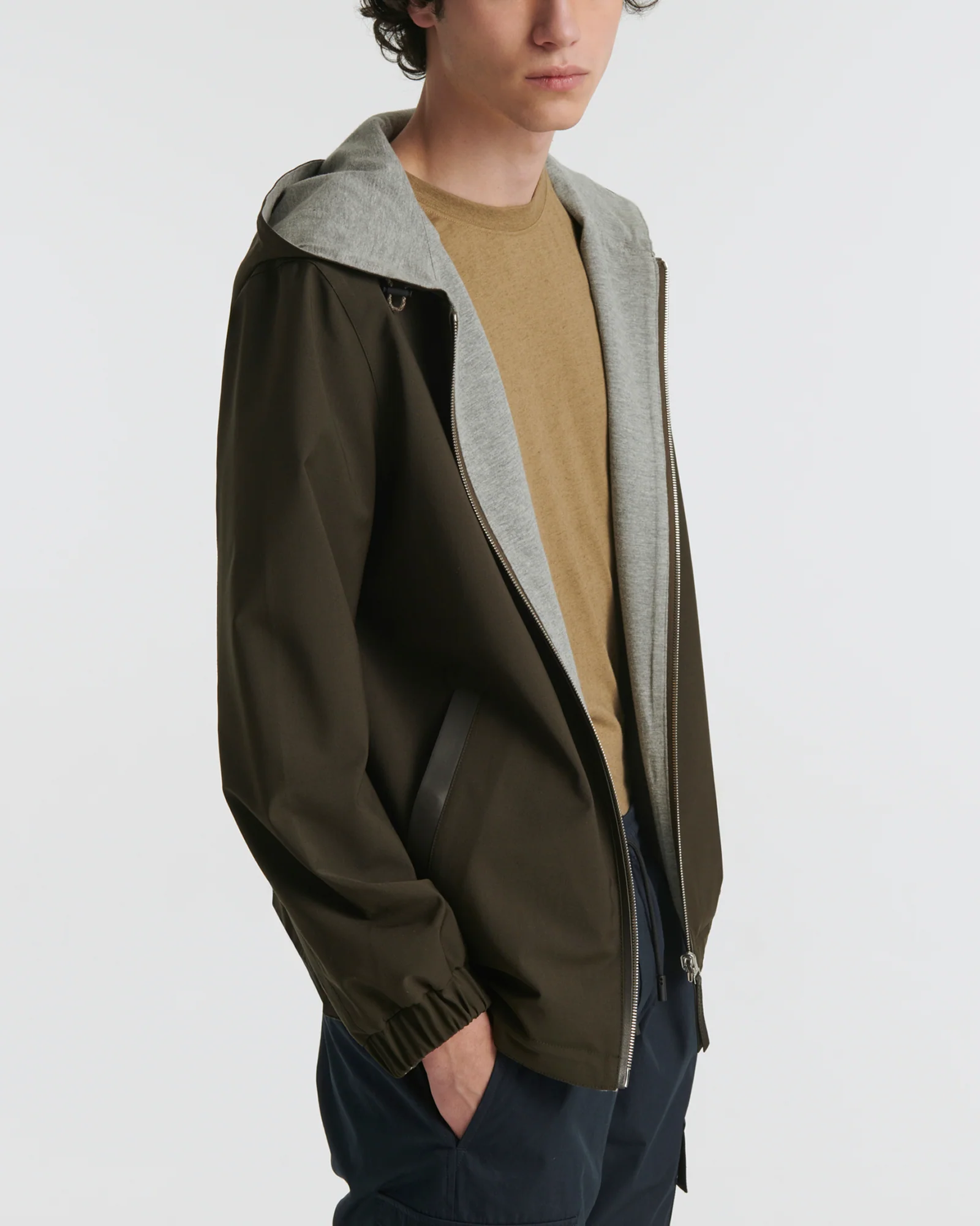 Jersey reversible wool blend hoody - Image 3