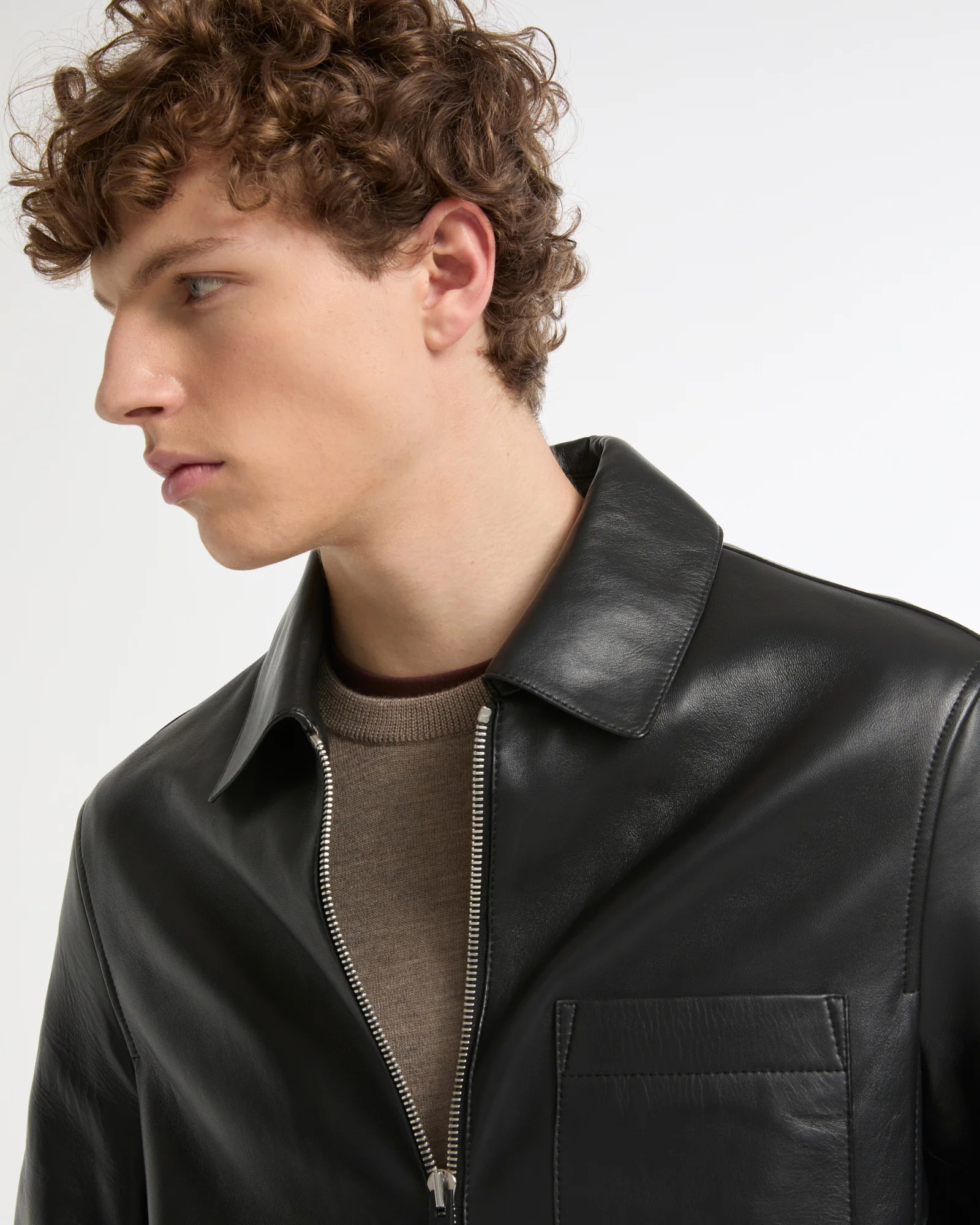 Lamb leather jacket with nappa finish - Image 3