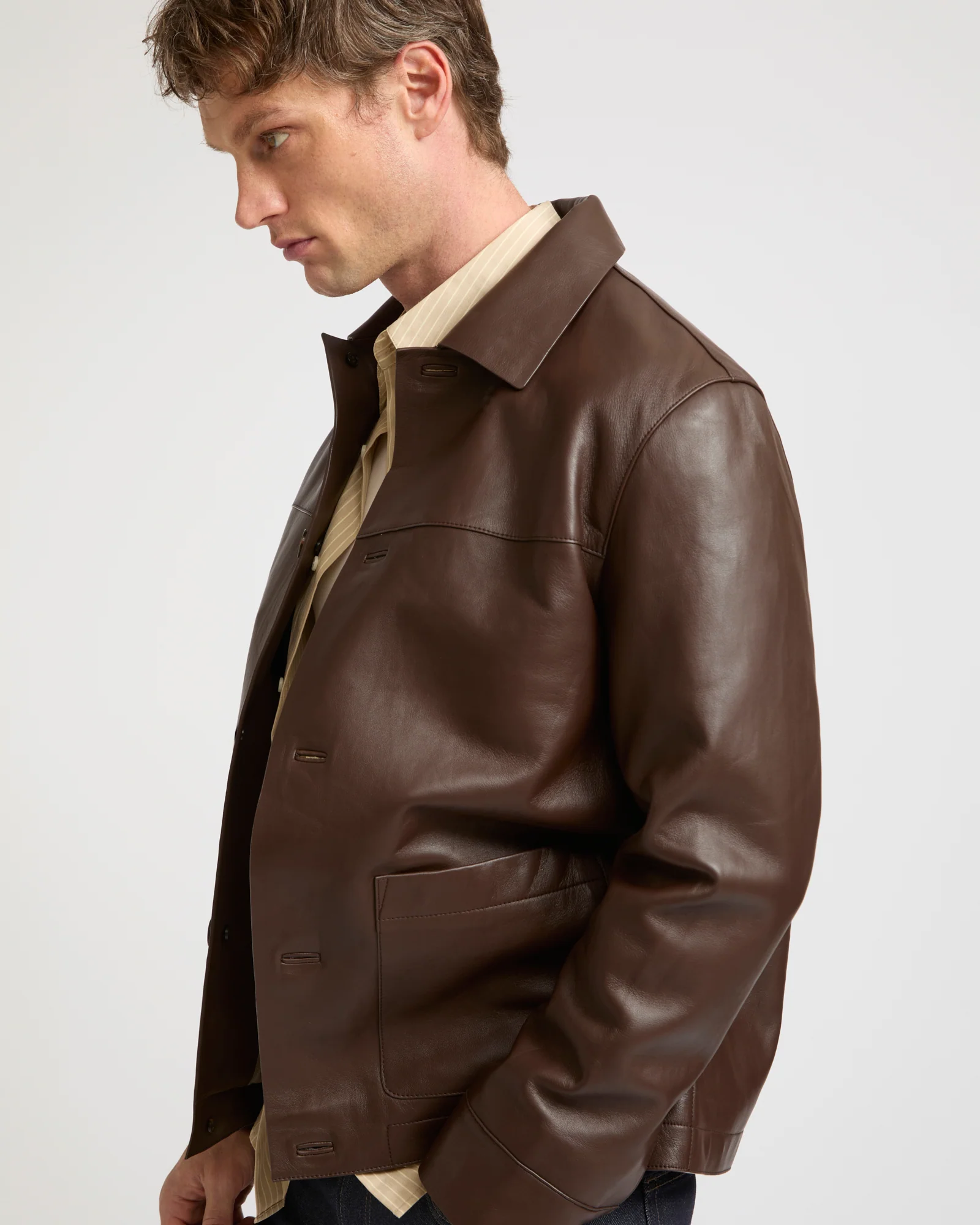Lamb leather jacket with nappa finish - Image 3