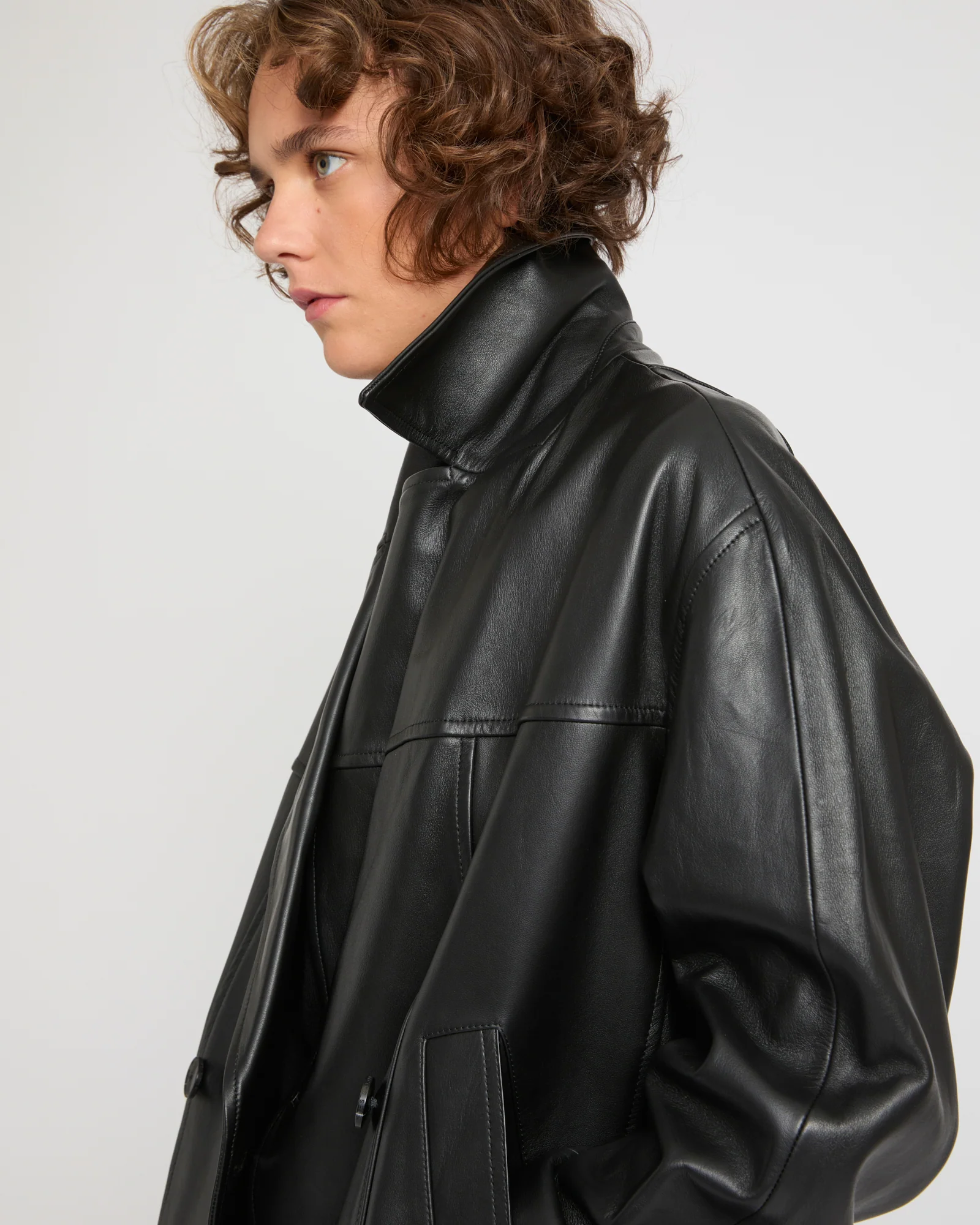 Lamb leather peacoat - Image 3