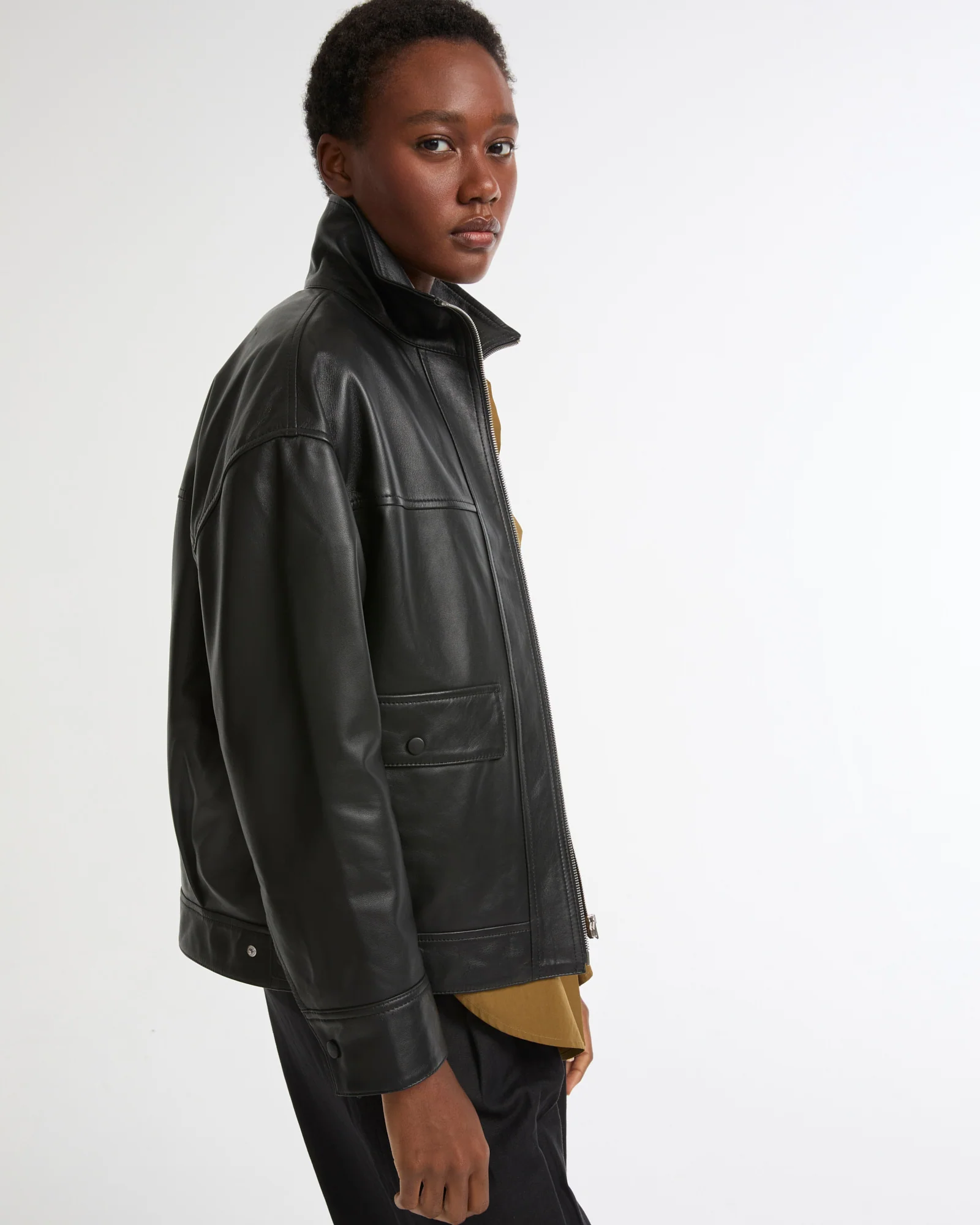 Lamb leather short jacket - Image 3