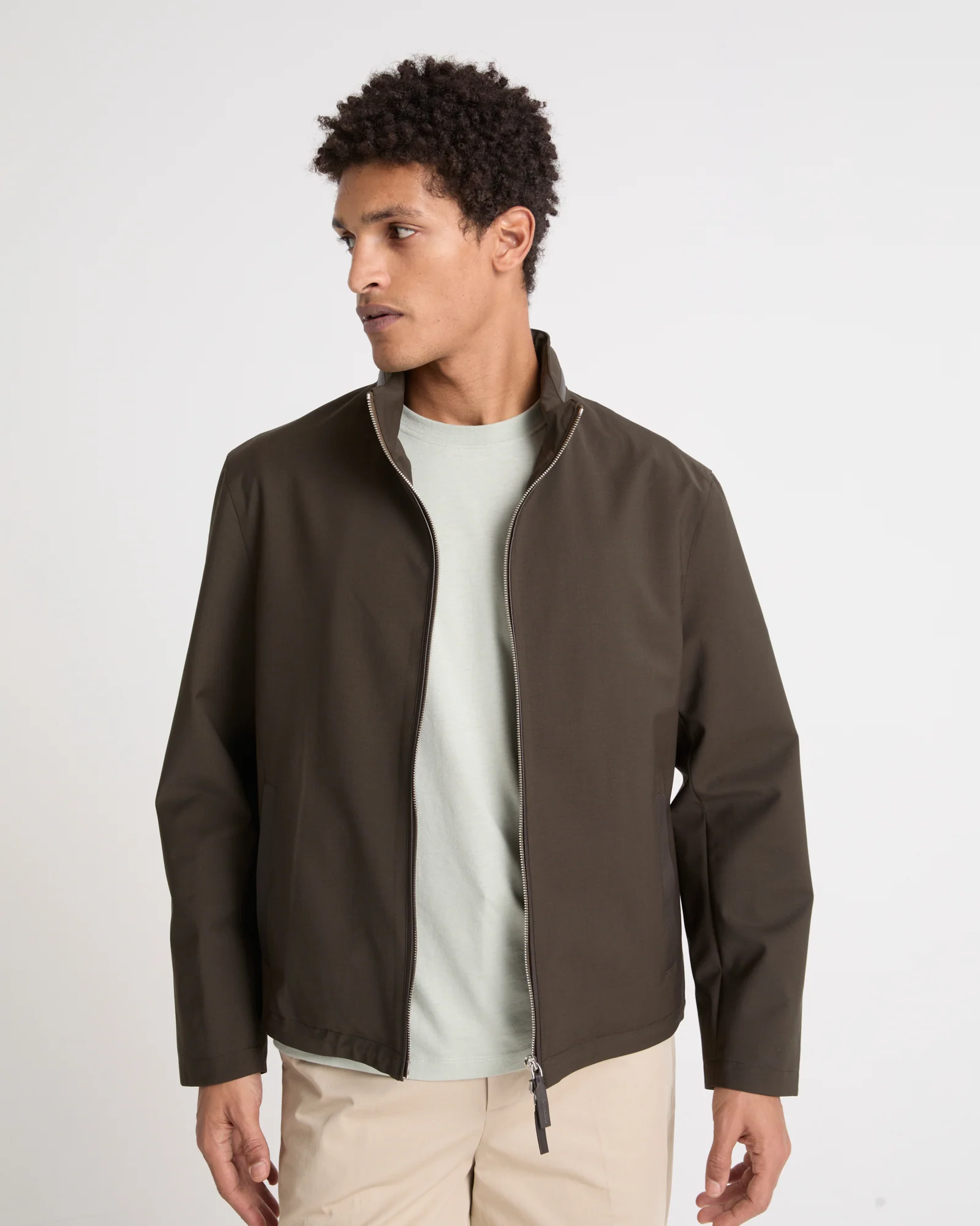 Jersey jacket with leather details - Image 2