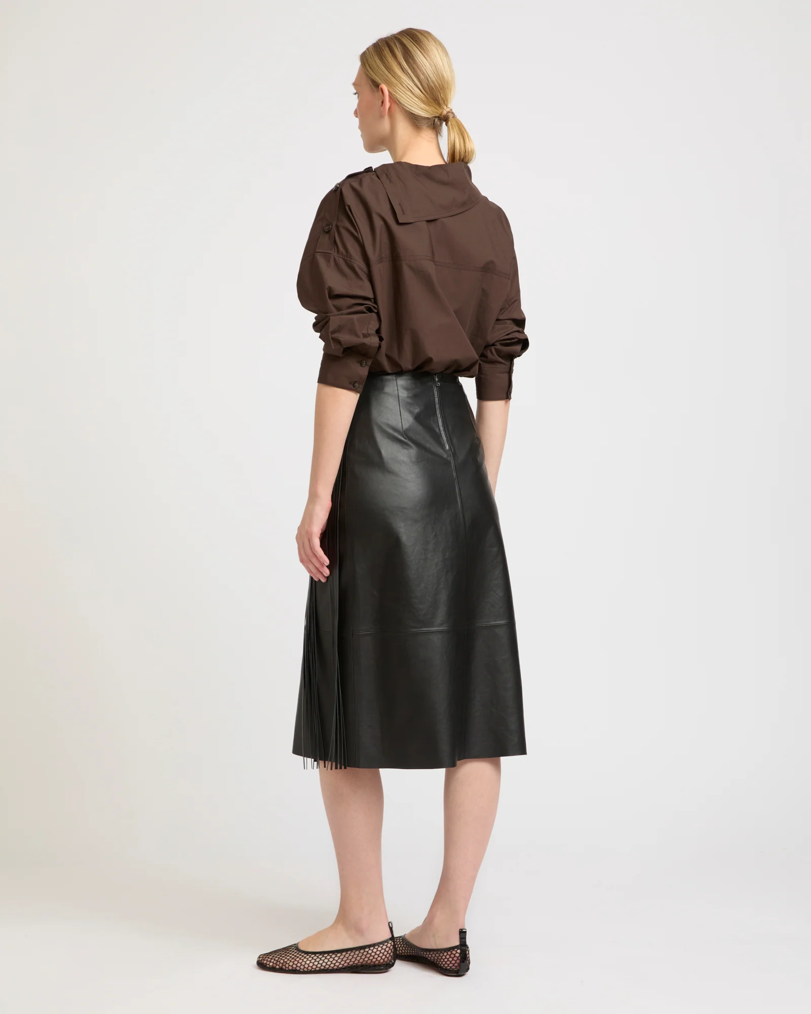 Leather fringe wrap skirt - Image 3