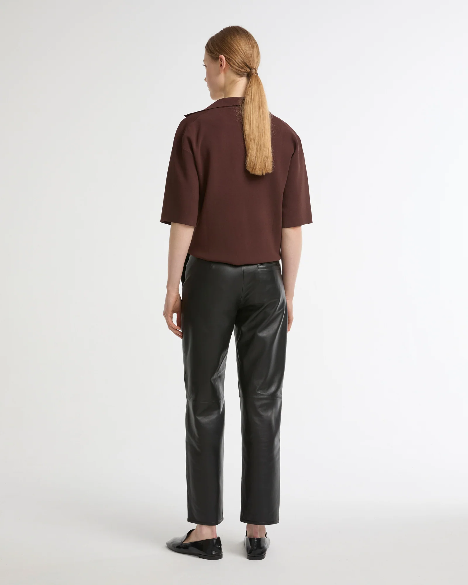 Leather tailored trousers - Image 3
