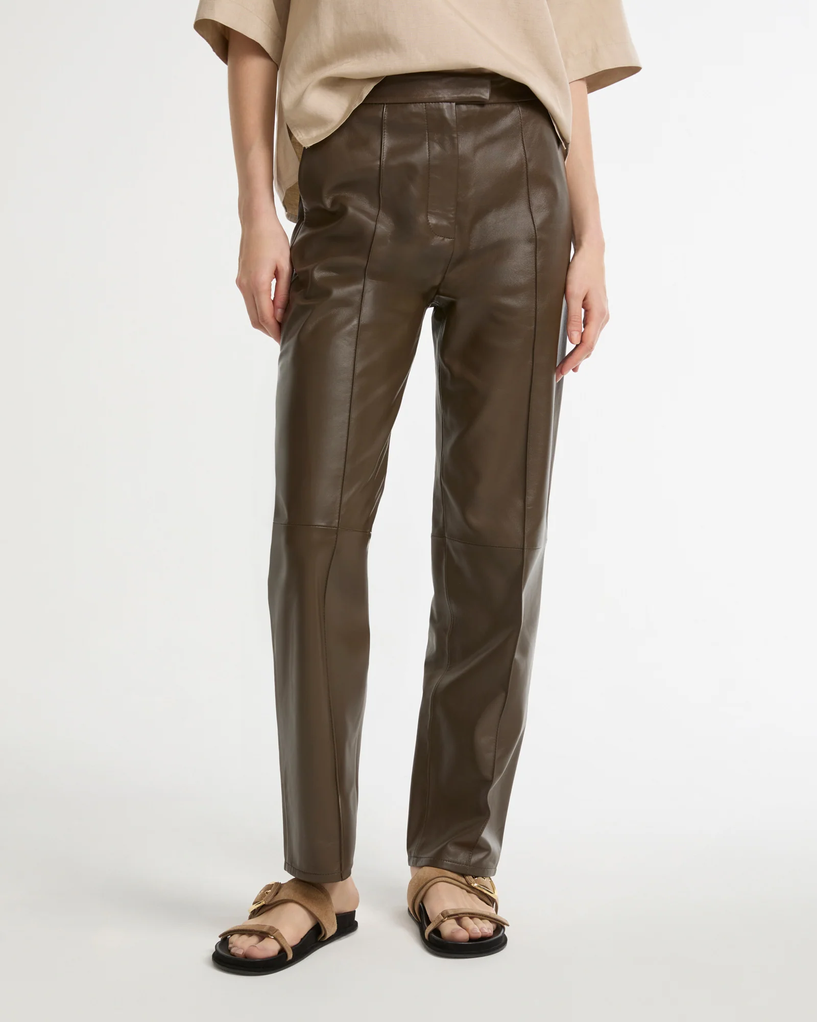 Leather tailored trousers - Image 2
