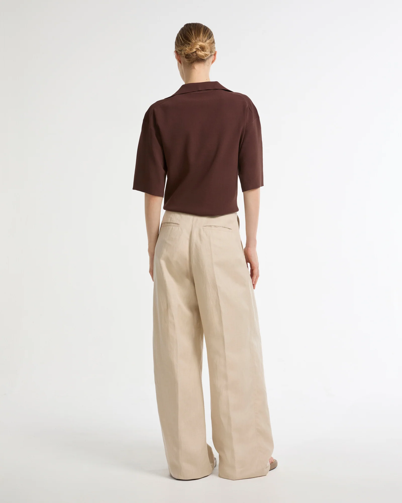 Linen wide leg trousers - Image 3