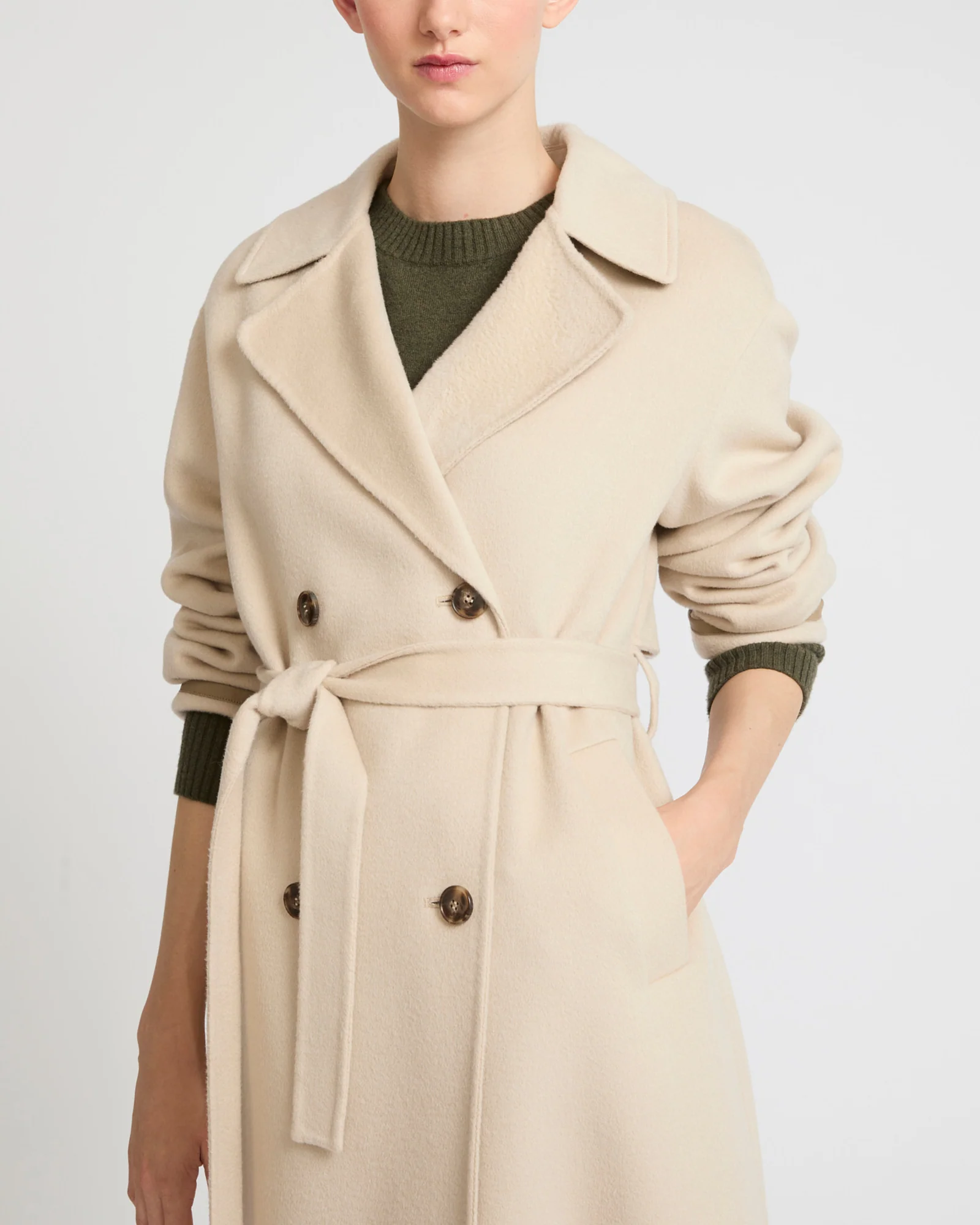 Long wool cashmere-blend trench coat - Image 3