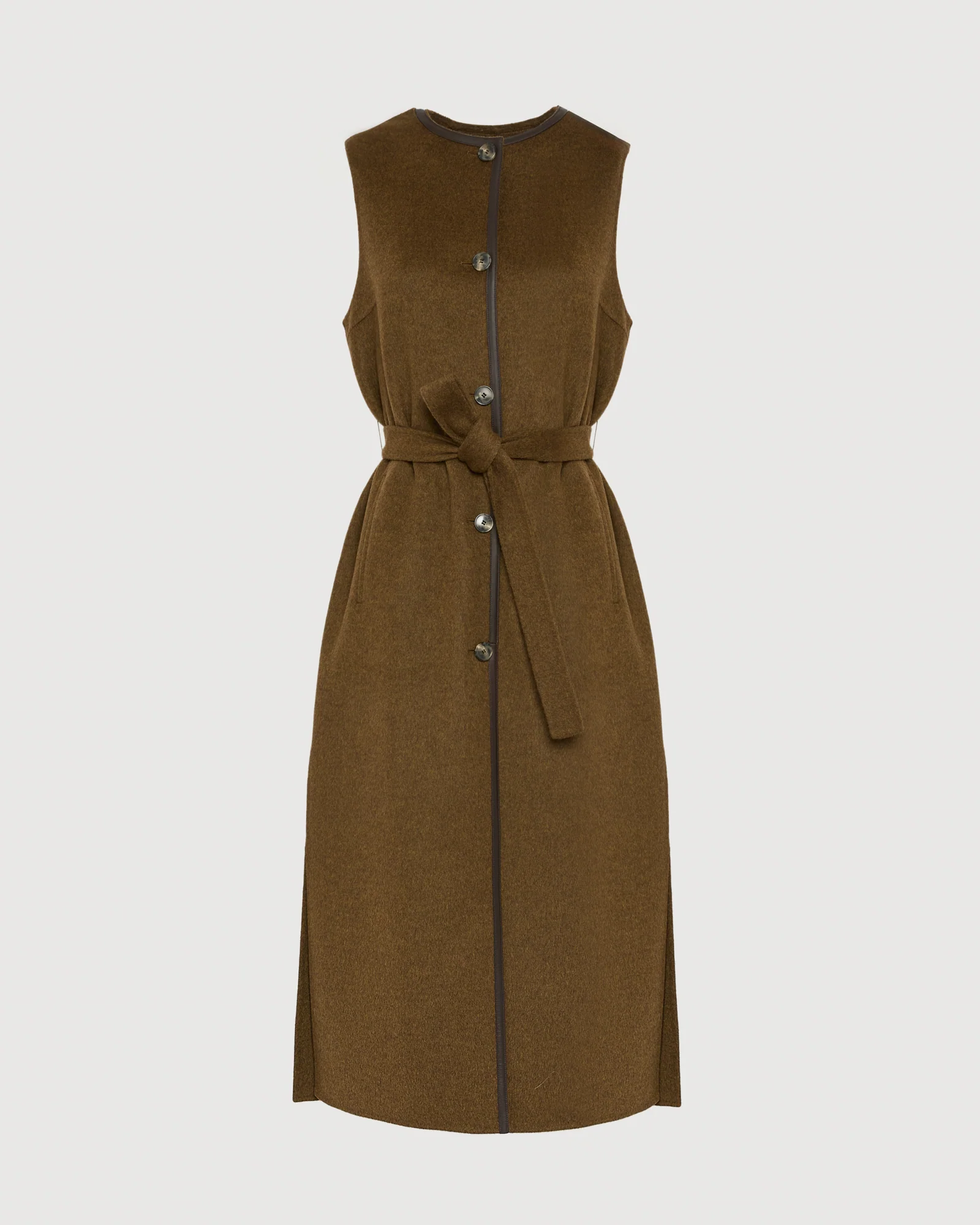 Long double-sided cashmere-blend gilet - Image 4